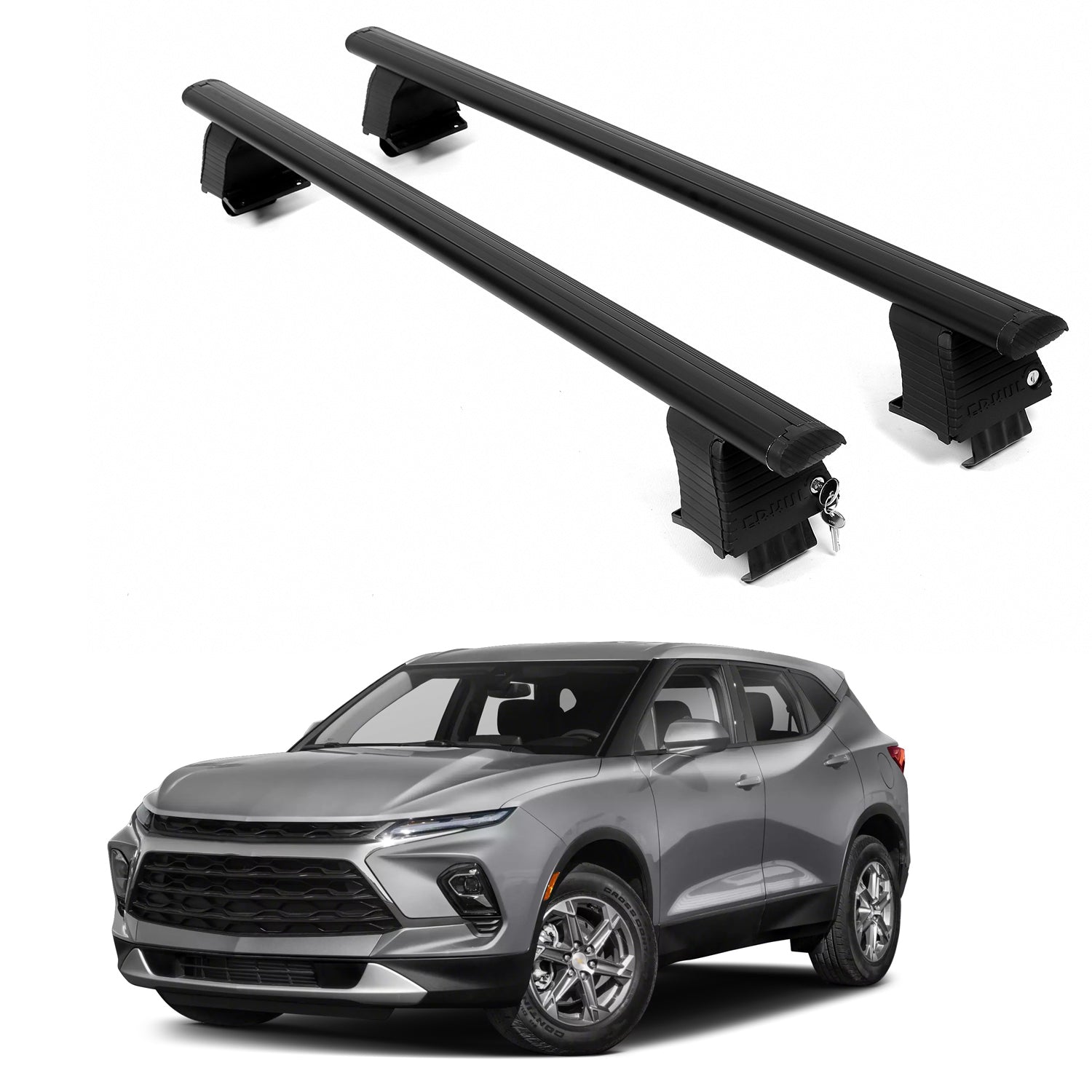 ERKUL Roof Rack Crossbars For CHEVROLET BLAZER 2019-2026 Naked Roof Aluminum Black