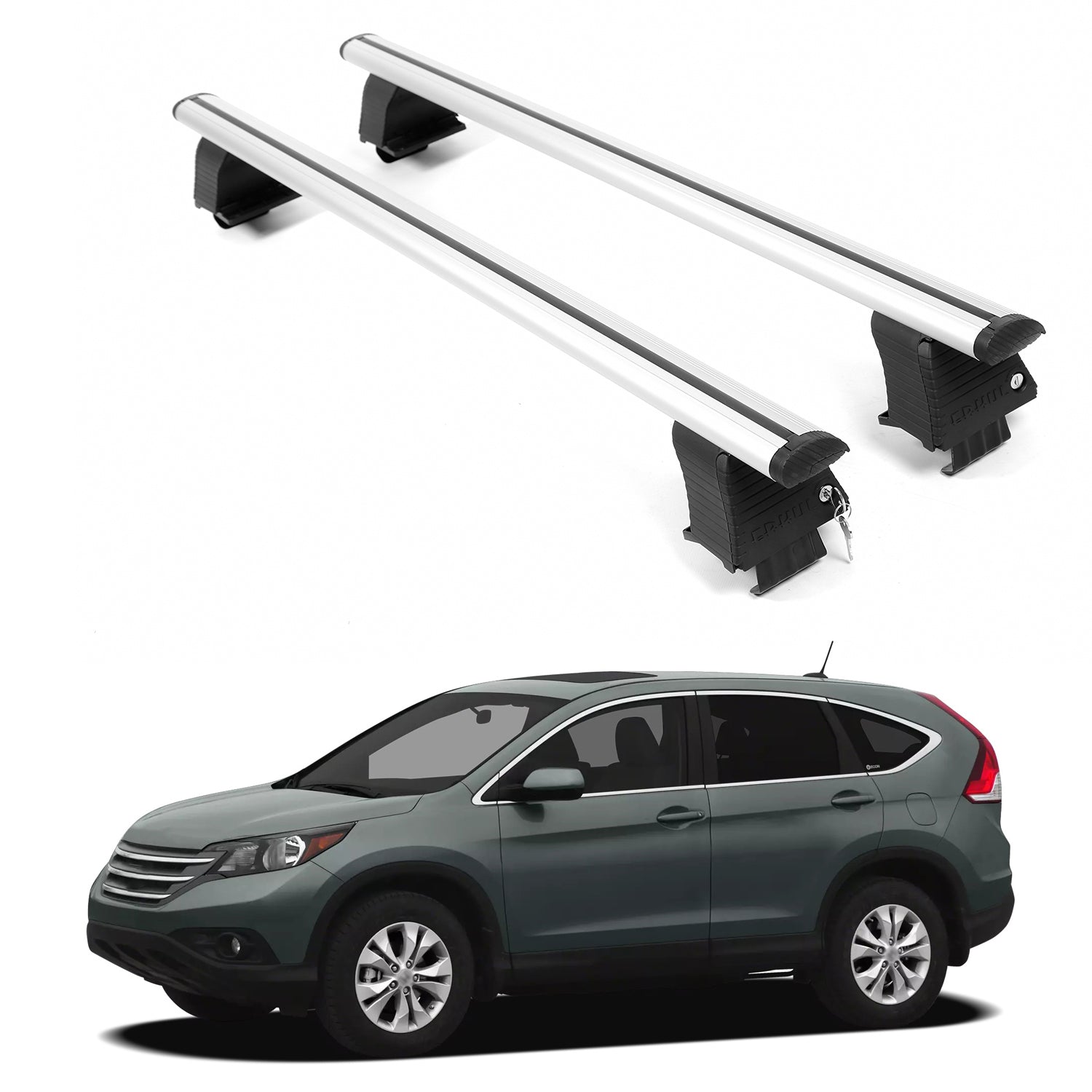 ERKUL Roof Rack Crossbars For HONDA CR-V 2012-2016 Naked Roof Aluminum Silver