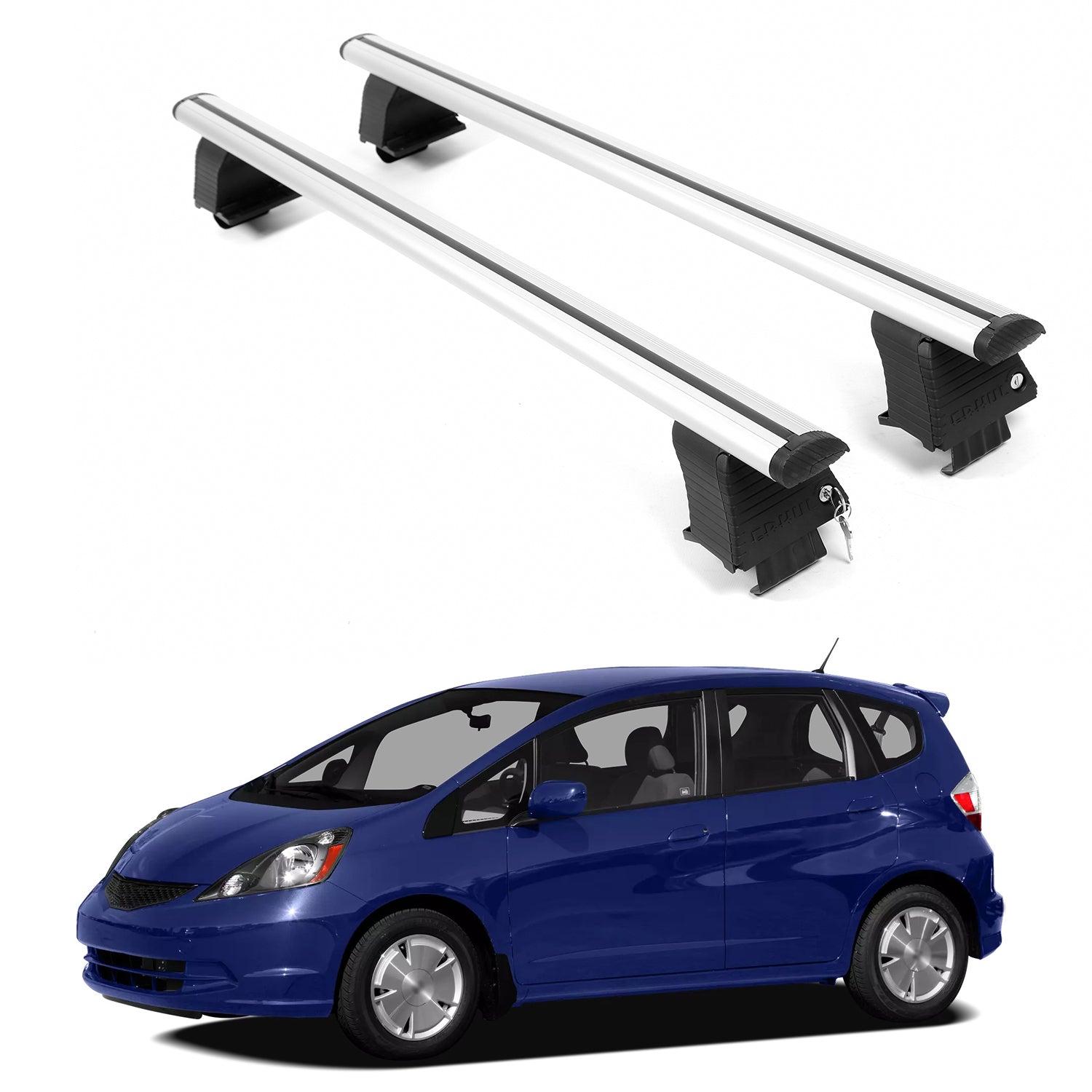 ERKUL Roof Rack Crossbars For HONDA FIT 2009-2014 Naked Roof Aluminum Silver