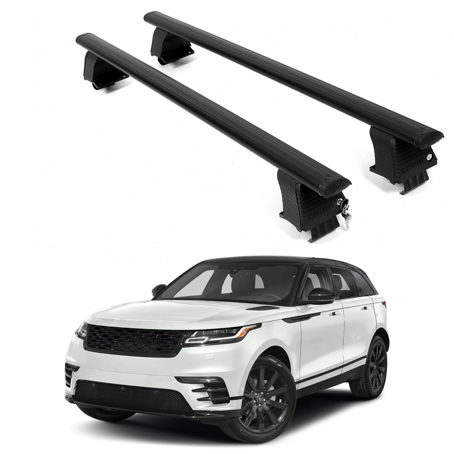 ERKUL Roof Rack Crossbars For LAND ROVER Range Rover Velar 2018-2026 Naked Roof Aluminum Black