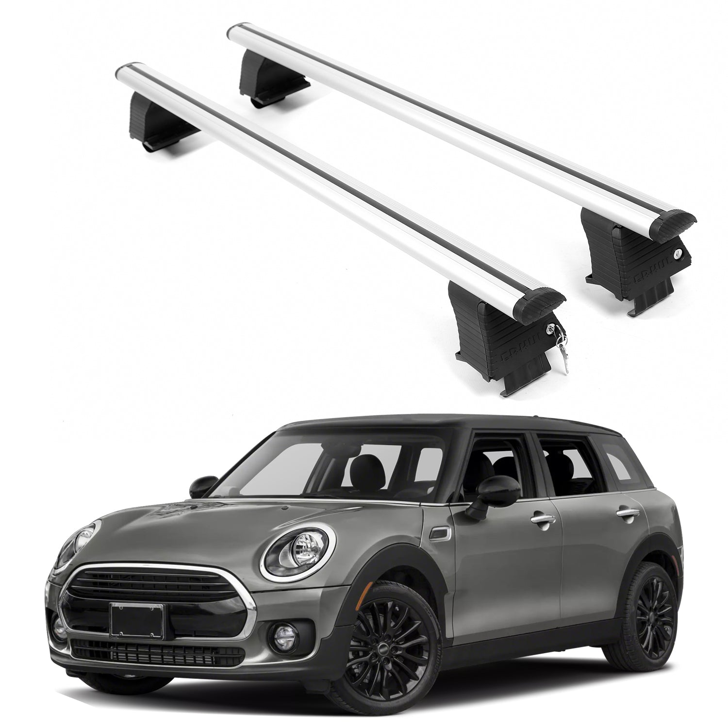 ERKUL Roof Rack Crossbars For MINI Cooper Clubman 2016-2024 Naked Roof Aluminum Silver
