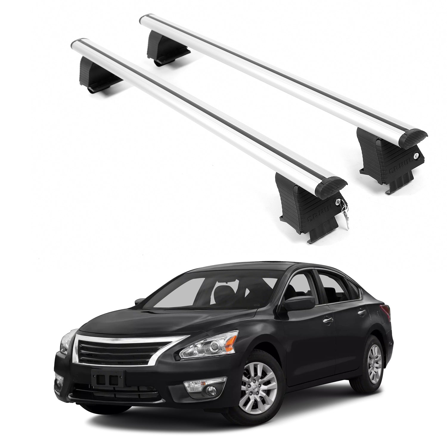 ERKUL Roof Rack Crossbars For NISSAN ALTIMA 2013-2018 Naked Roof Aluminum Silver