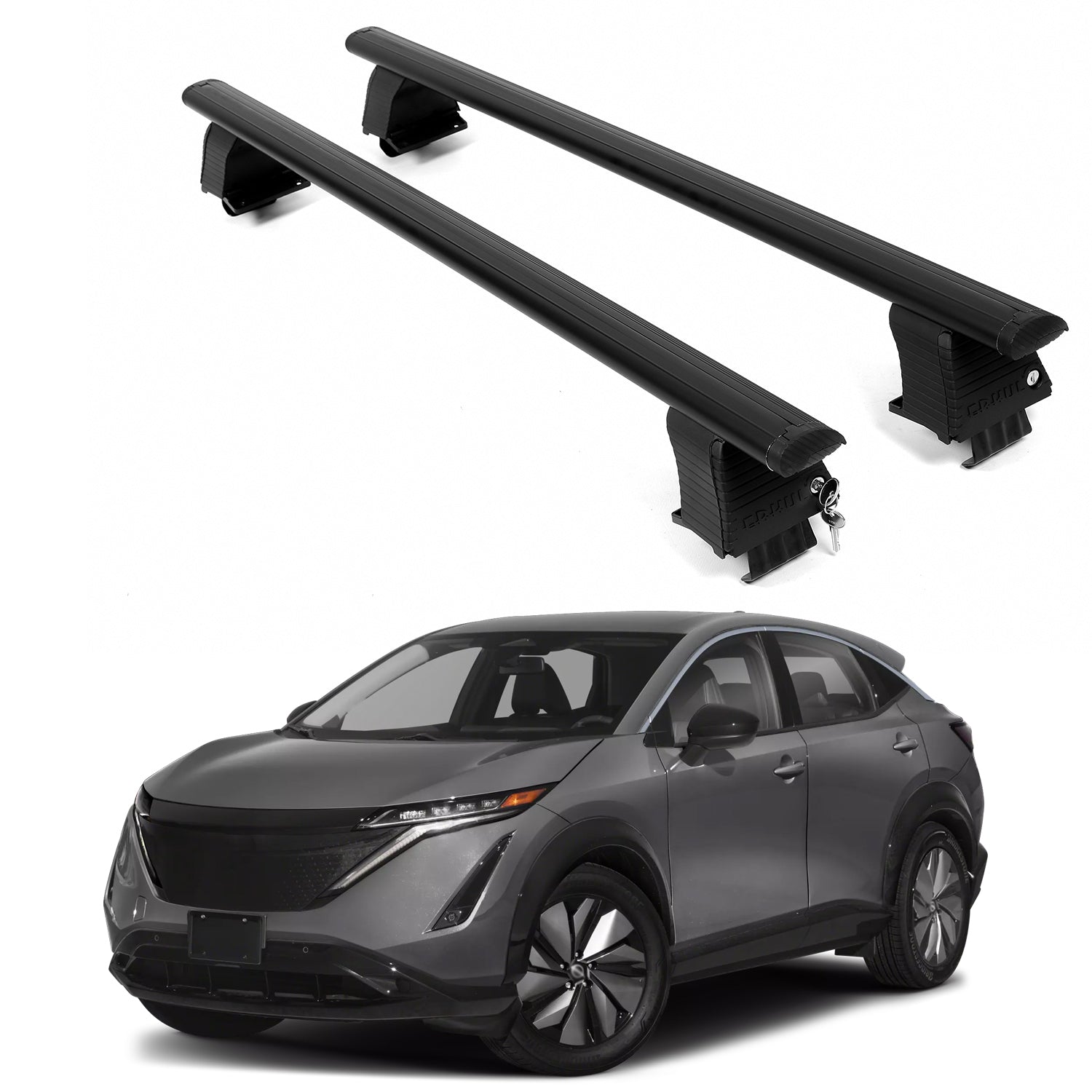 ERKUL Roof Rack Crossbars For NISSAN ARIYA 2022-2025 Naked Roof Aluminum Black