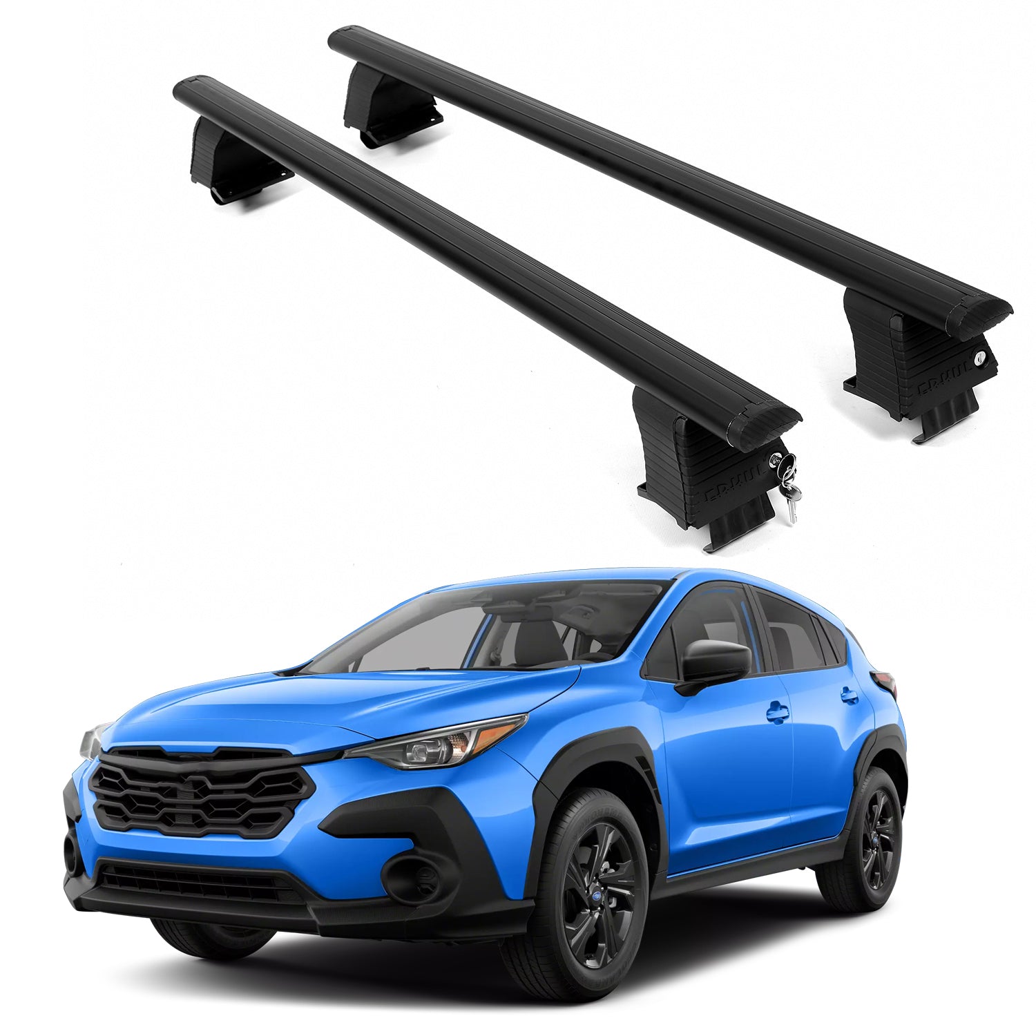 ERKUL Roof Rack Crossbars For SUBARU CROSSTREK 2024-2026 Naked Roof Aluminum Black