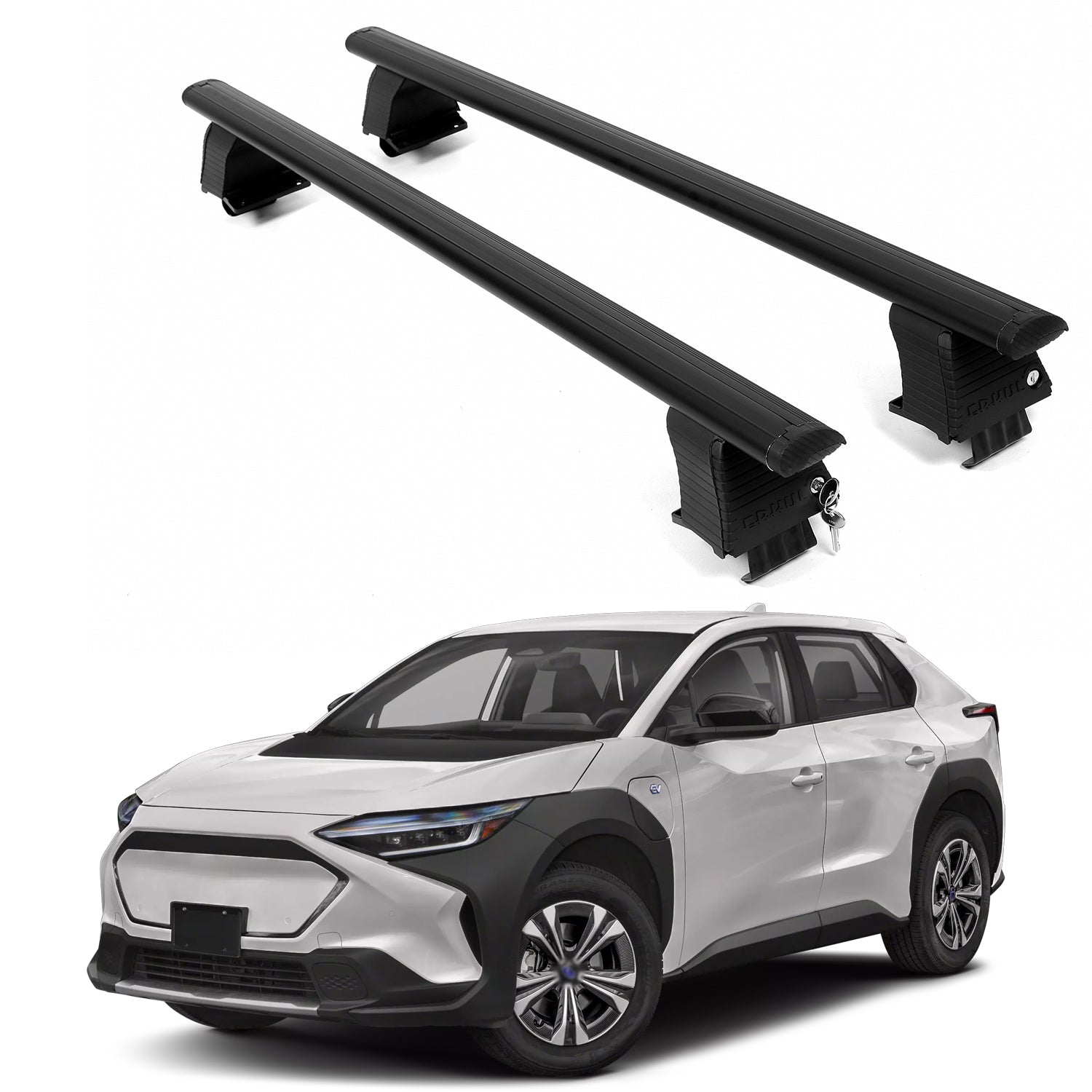 ERKUL Roof Rack Crossbars For SUBARU SOLTERRA 2023-2026 Naked Roof Aluminum Black