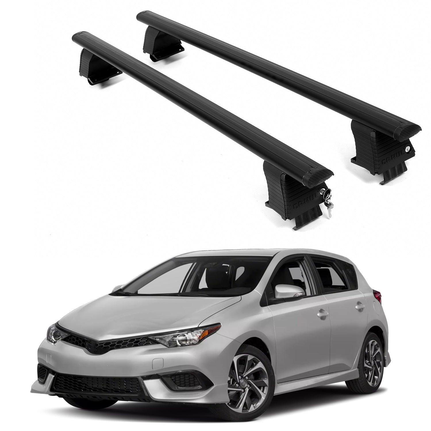 ERKUL Roof Rack Crossbars For TOYOTA COROLLA IM 2017-2018 Naked Roof Aluminum Black