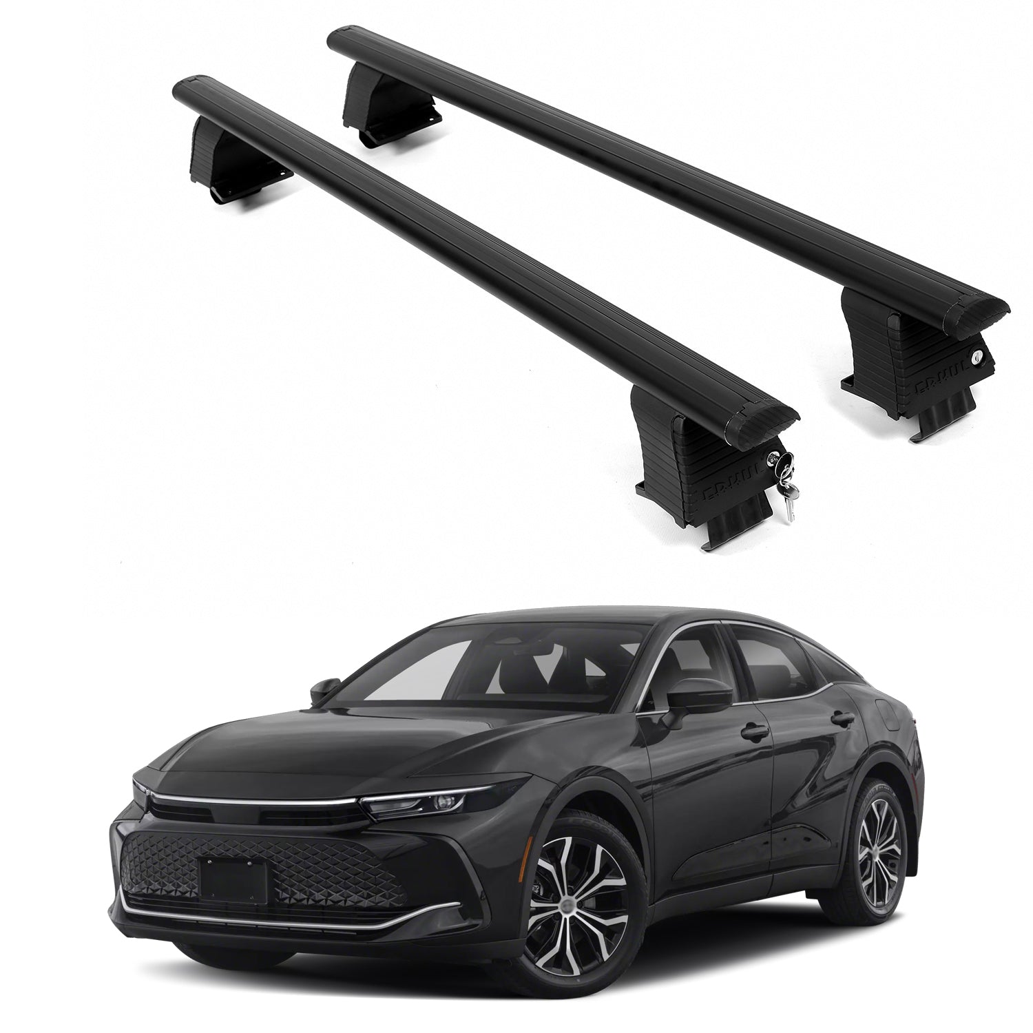 ERKUL Roof Rack Crossbars For TOYOTA CROWN 2023-2026 Naked Roof Aluminum Black