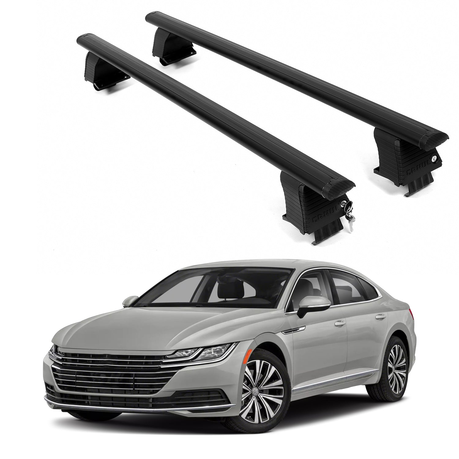 ERKUL Roof Rack Crossbars For VOLKSWAGEN ARTEON 2019-2024 Naked Roof Aluminum Black