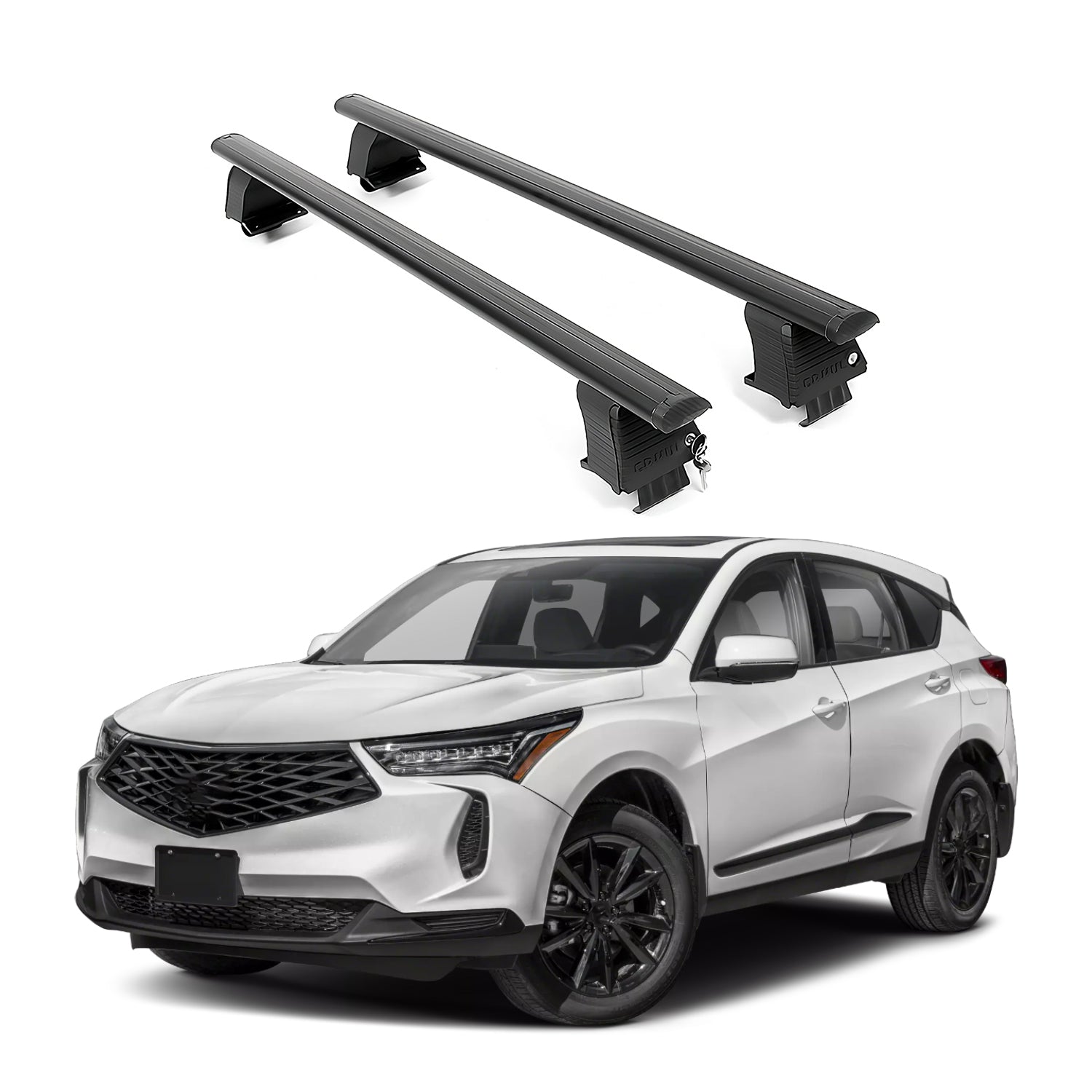 ERKUL Roof Rack Crossbars Fits Acura RDX 2019-2026 Naked Roof Aluminum Black
