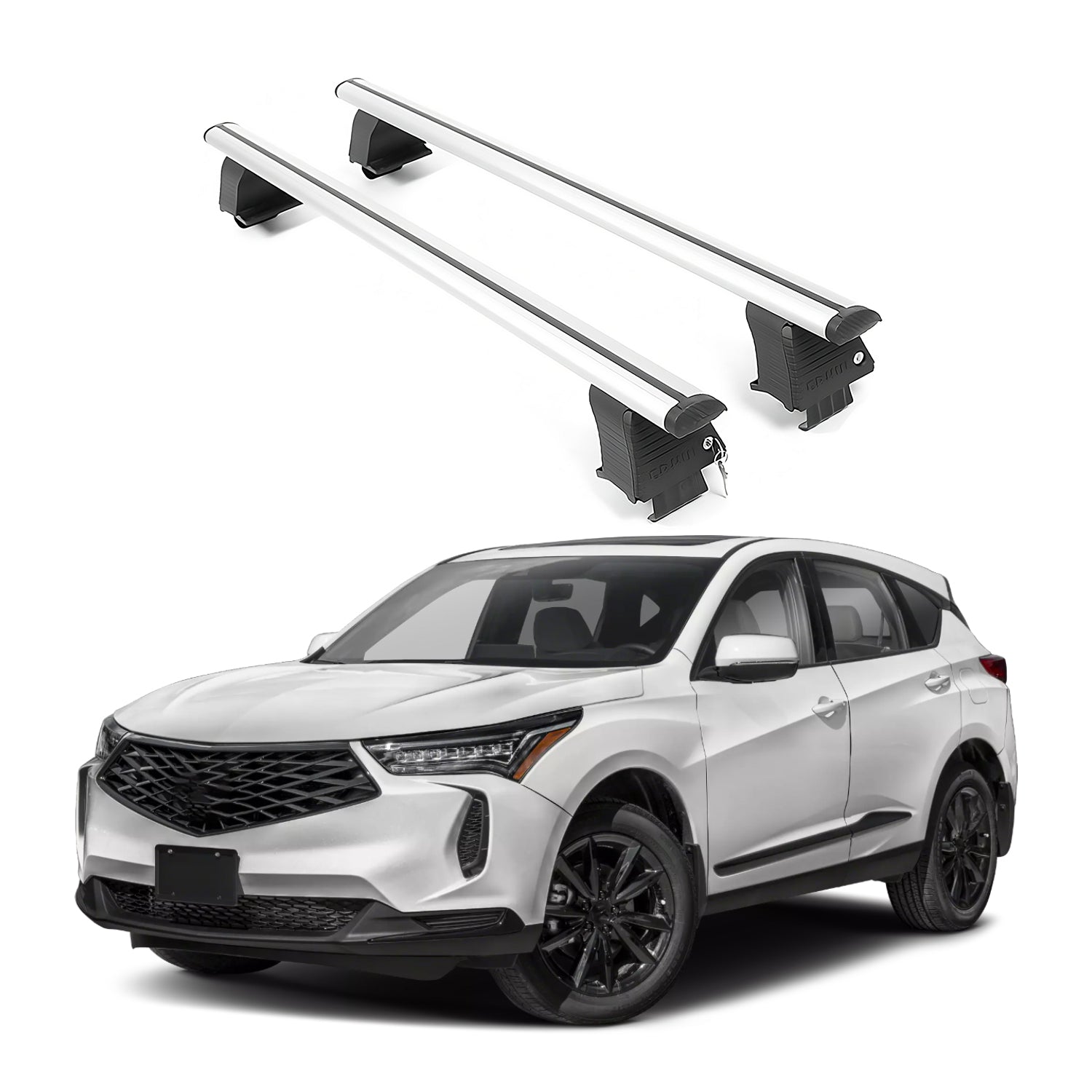 ERKUL Roof Rack Crossbars Fits Acura RDX 2019-2026 Naked Roof Aluminum Silver