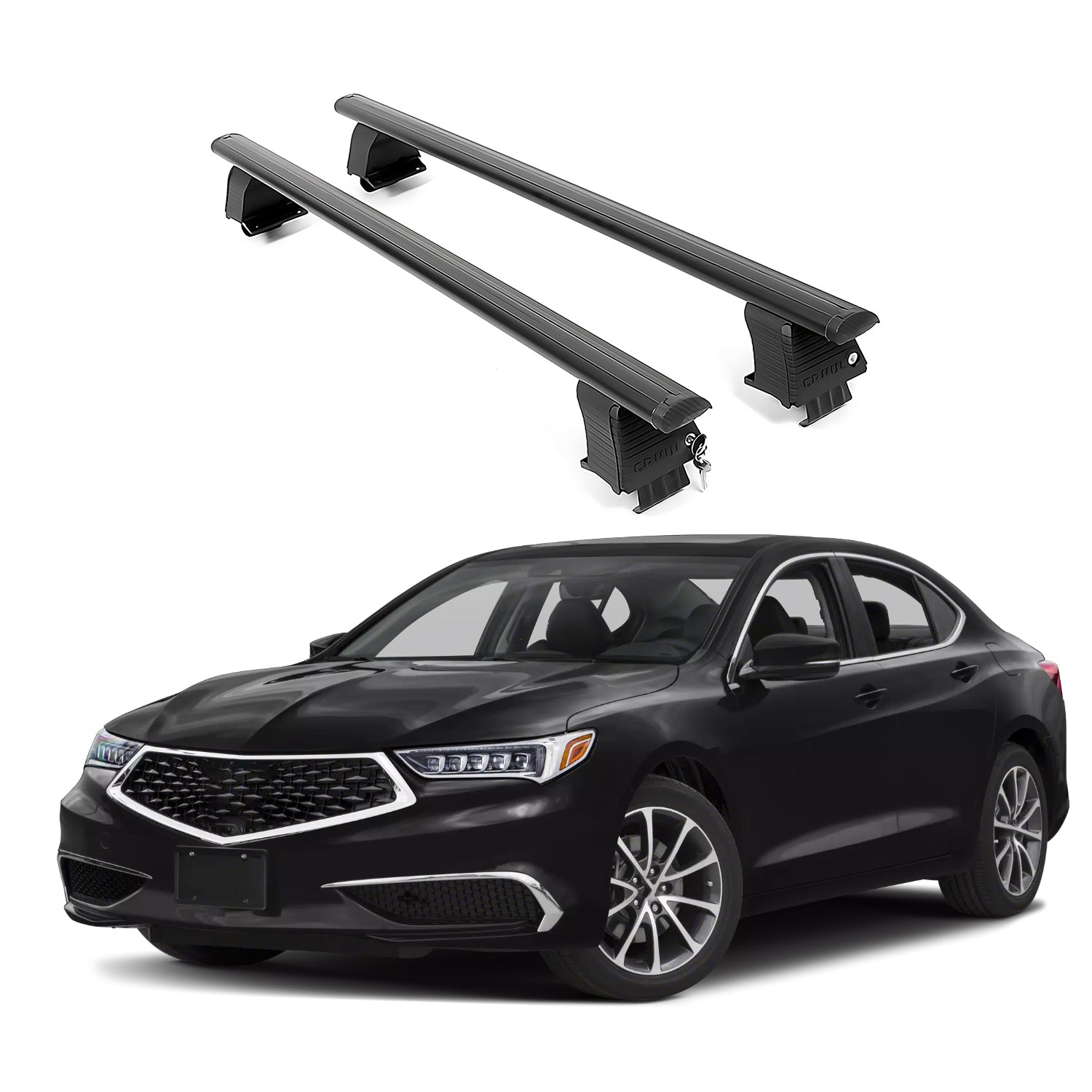 ERKUL Roof Rack Crossbars Fits Acura TLX 2015-2020 Naked Roof Aluminum Black