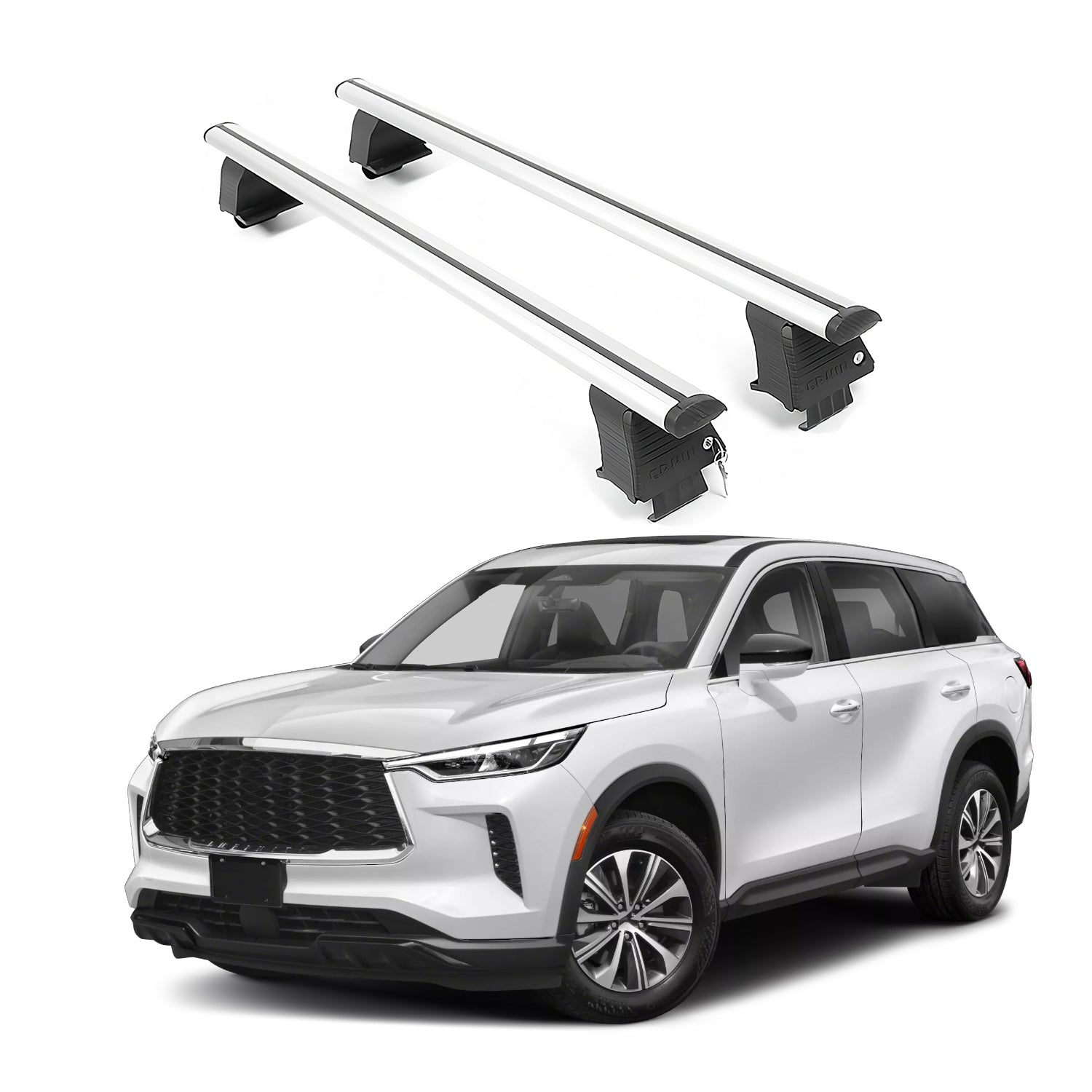 ERKUL Roof Rack Crossbars Fit INFINITI QX60 2022-2026 Naked Roof Aluminum Silver