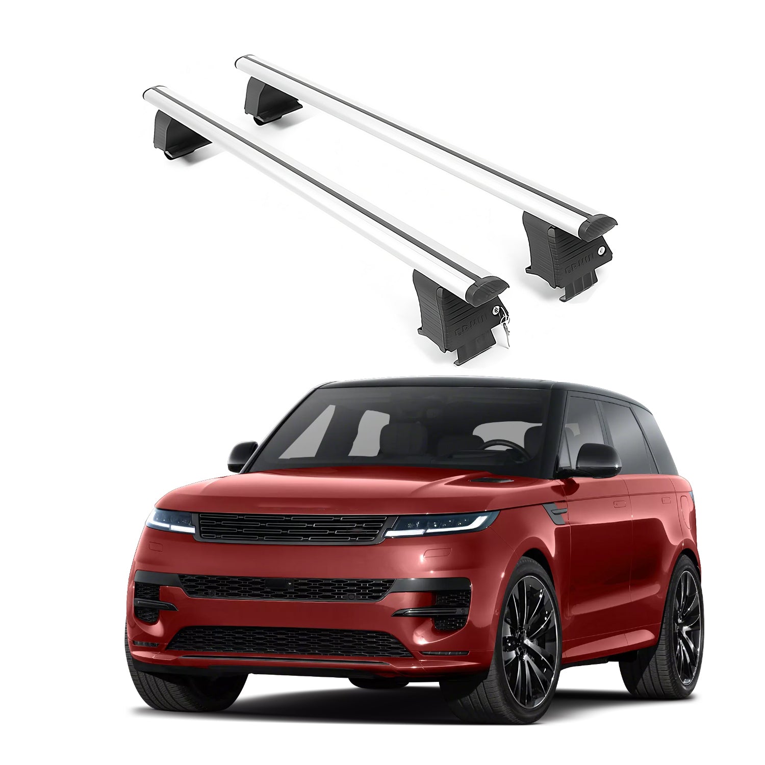 ERKUL Roof Rack Crossbars Fit Range Rover Sport 23-25 Naked Roof Aluminum Silver