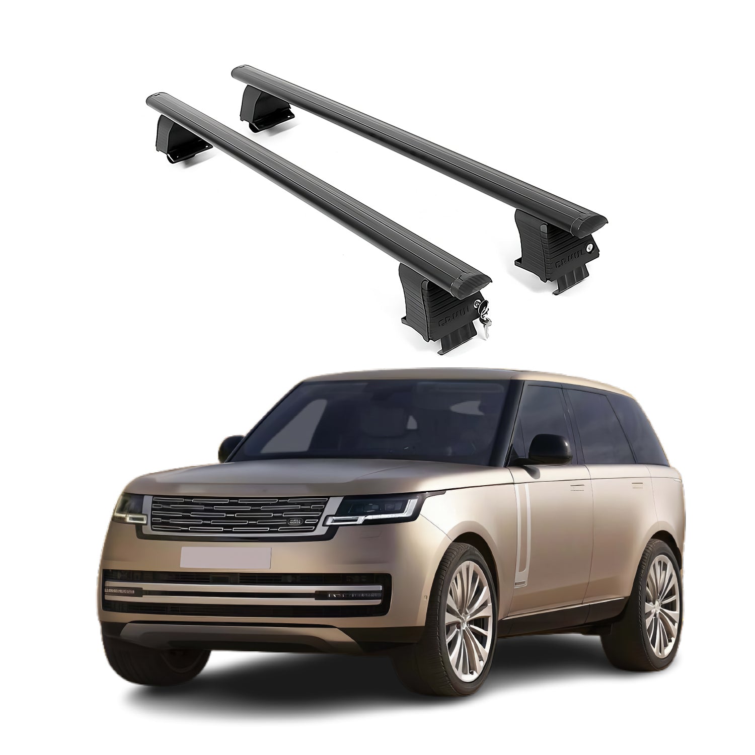 ERKUL Roof Rack Crossbars Fits Range Rover 2023-2025 Naked Roof Aluminum Black