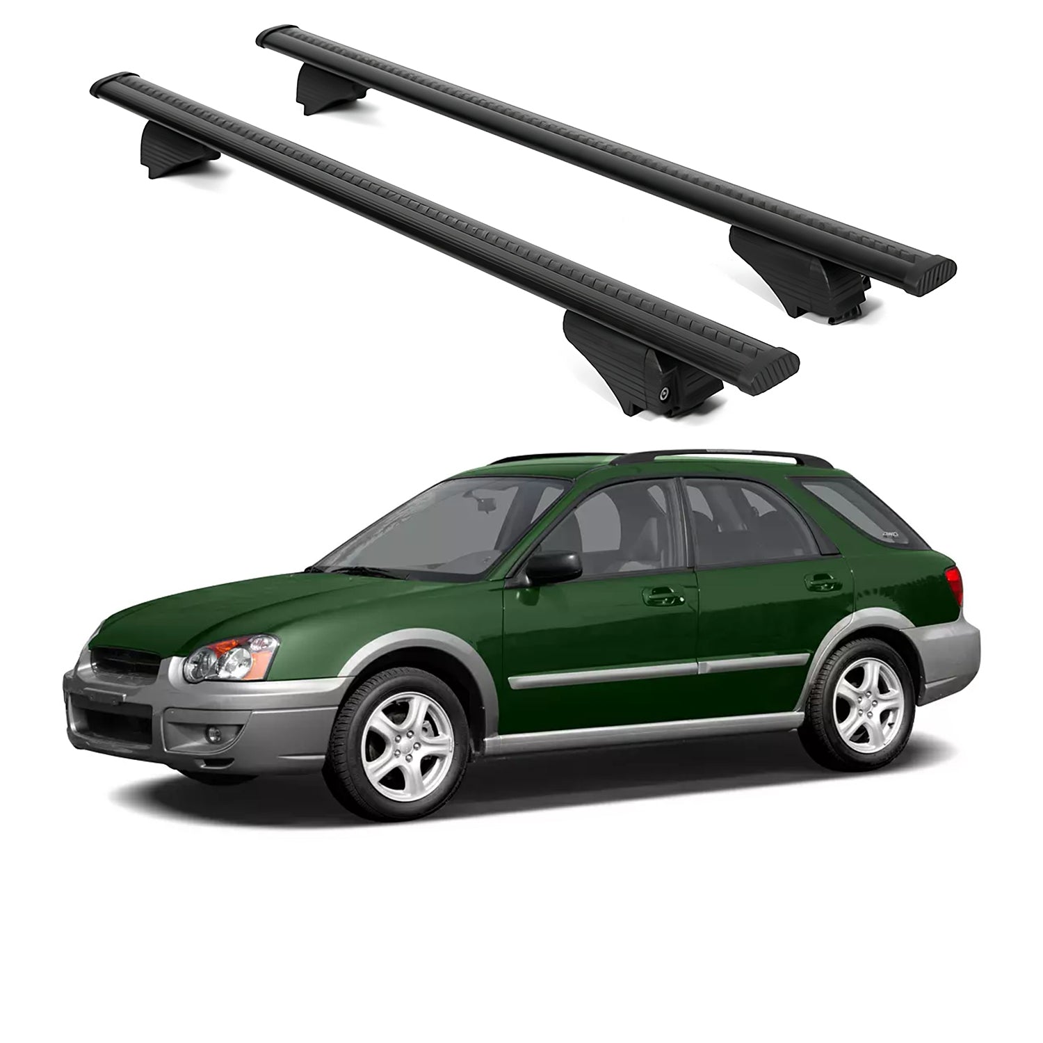ERKUL Roof Rack Cross Bars for Subaru Outback 2005-2009 for Raised Rails - Black