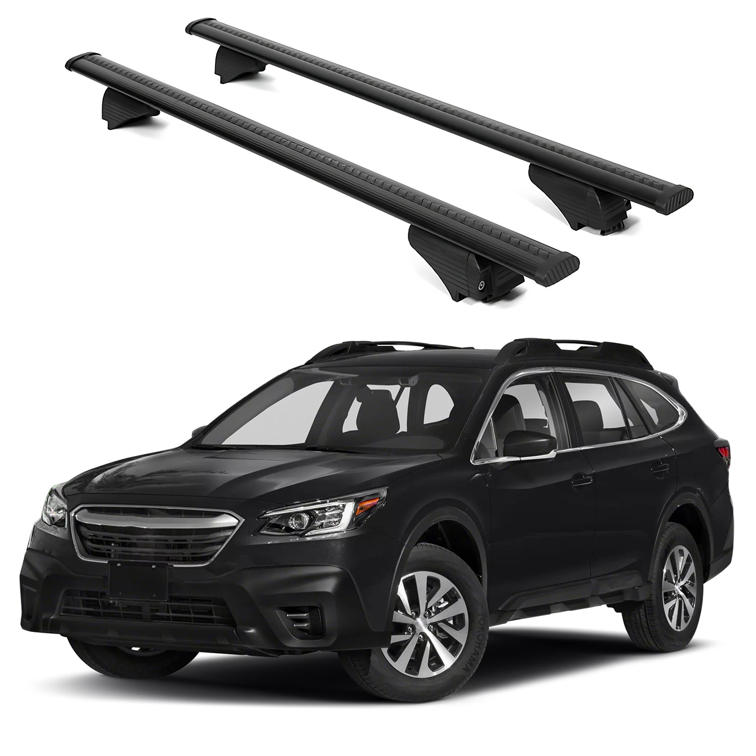ERKUL Roof Rack Cross Bars for Subaru Outback(Wilderness Trim only) 2020-2025 for Raised Rails - Black