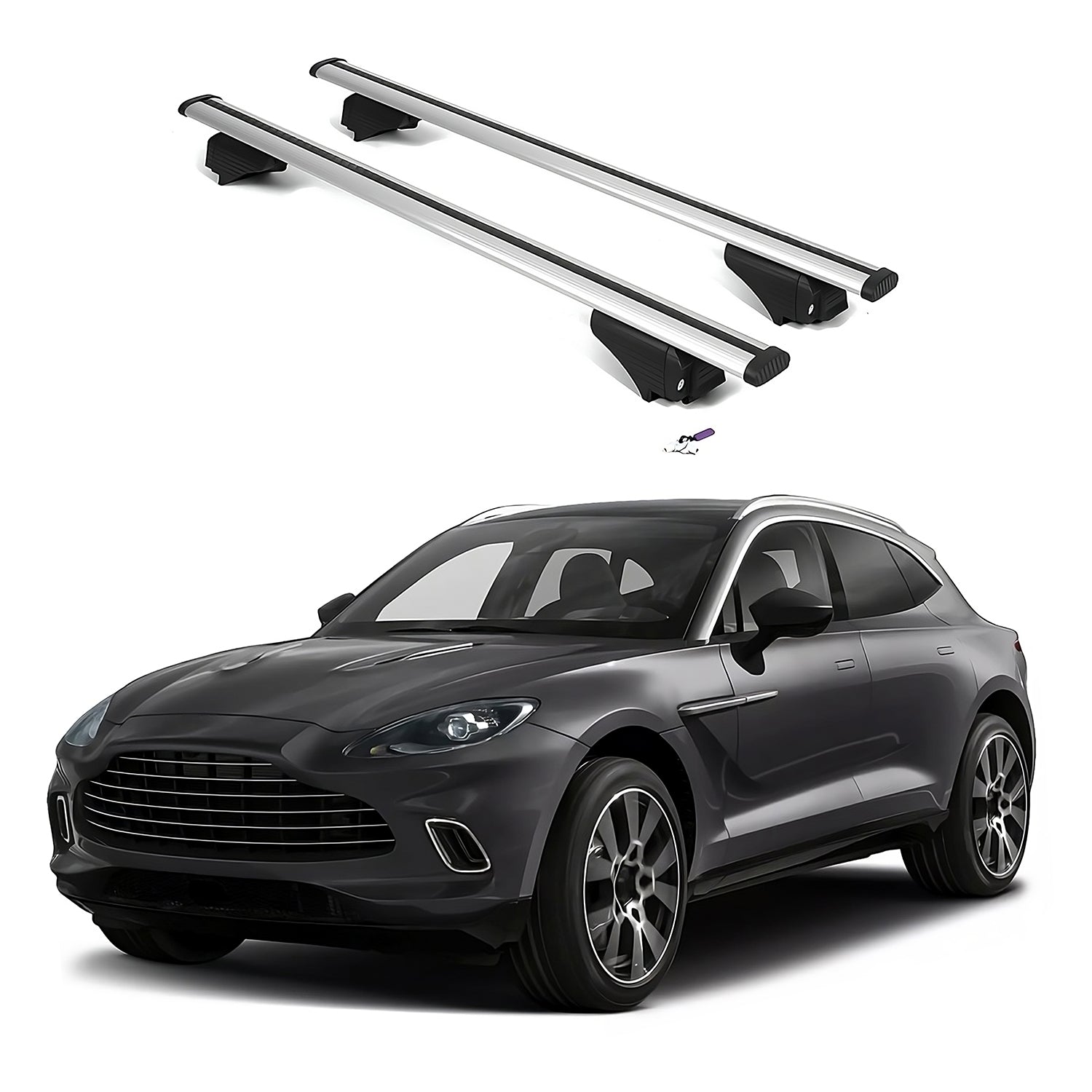 ERKUL Roofrack Cross Bars for Aston Martin DBX 2021-2026 with Flush Rails Silver