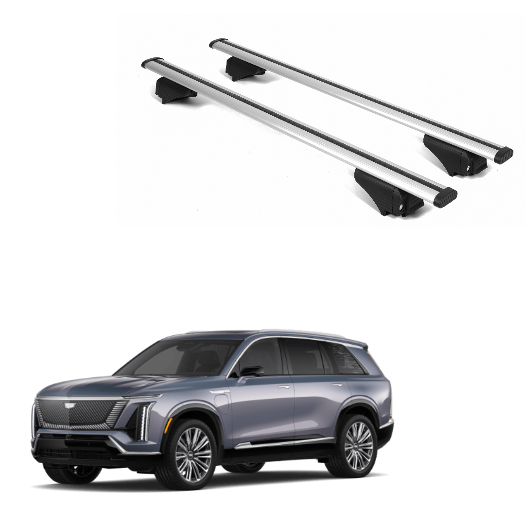 2 PC Roof Rack Cross Bars for Cadillac VISTIQ 2026 for Flush Rails - Silver