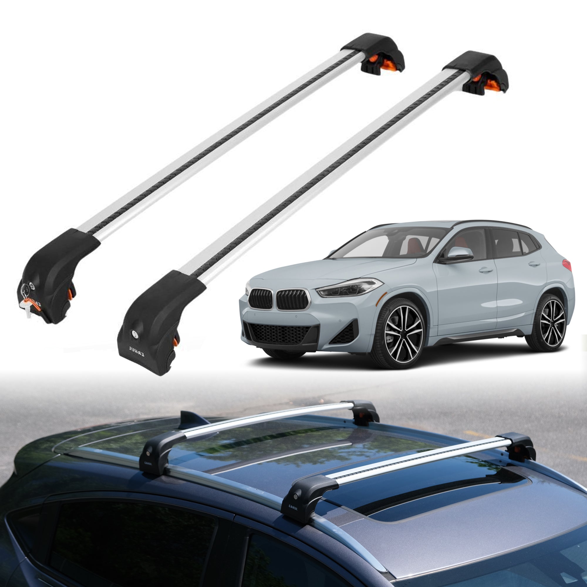 Premium Quality 220 lbs Load Capacity Roof Rack Crossbars for BMW X2 2018-2023