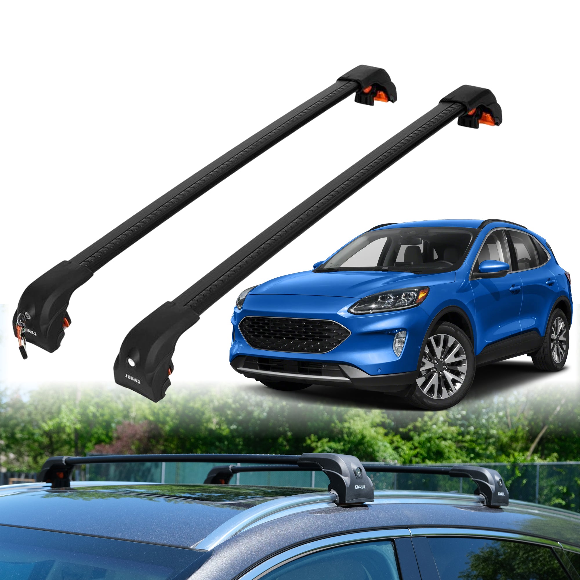 Heavy Duty Roof Rack Crossbars for Ford Escape 2020-2026 w/ Flush Rails