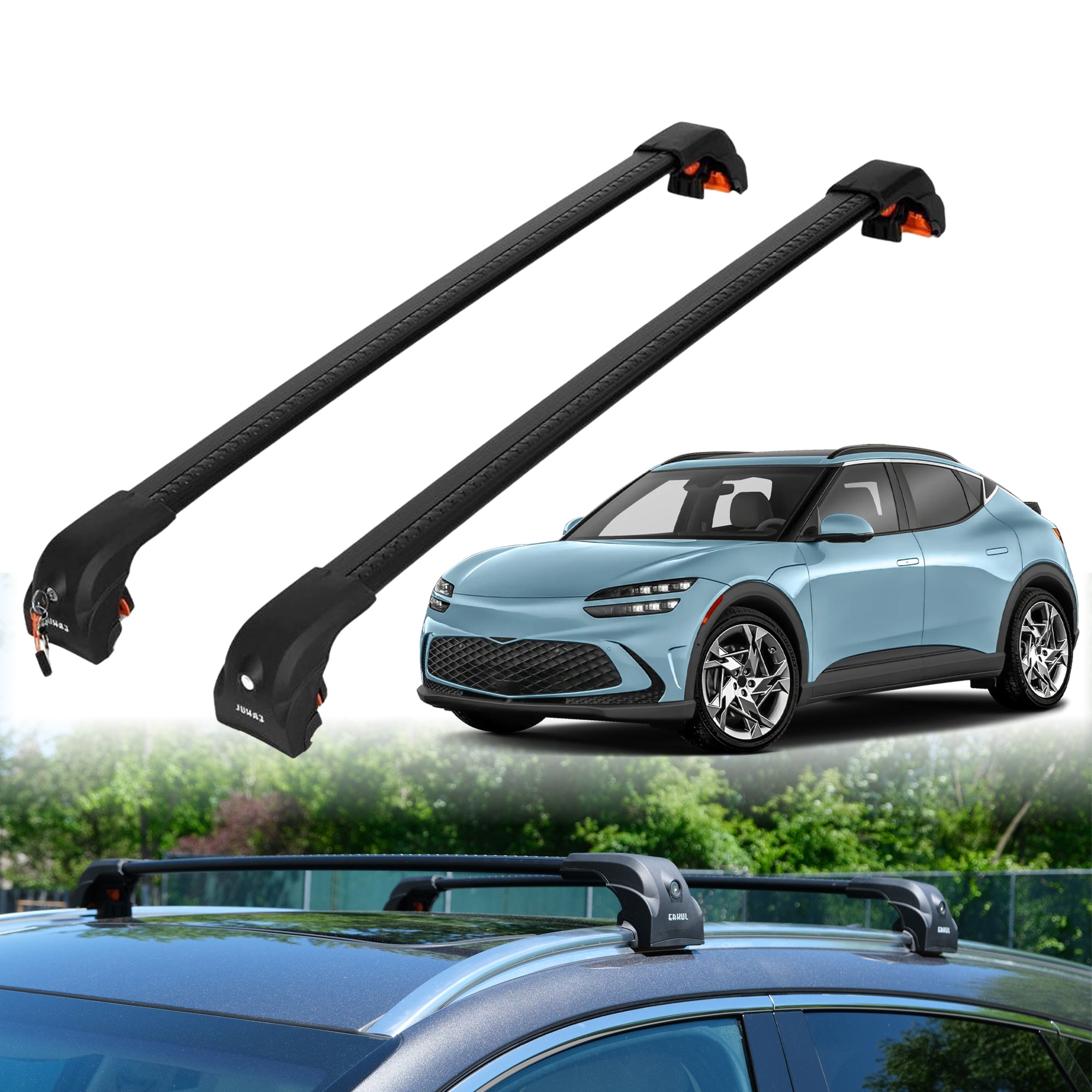 Heavy Duty Roof Rack Crossbars for Genesis GV60 2023-2025 w/ Flush Rails