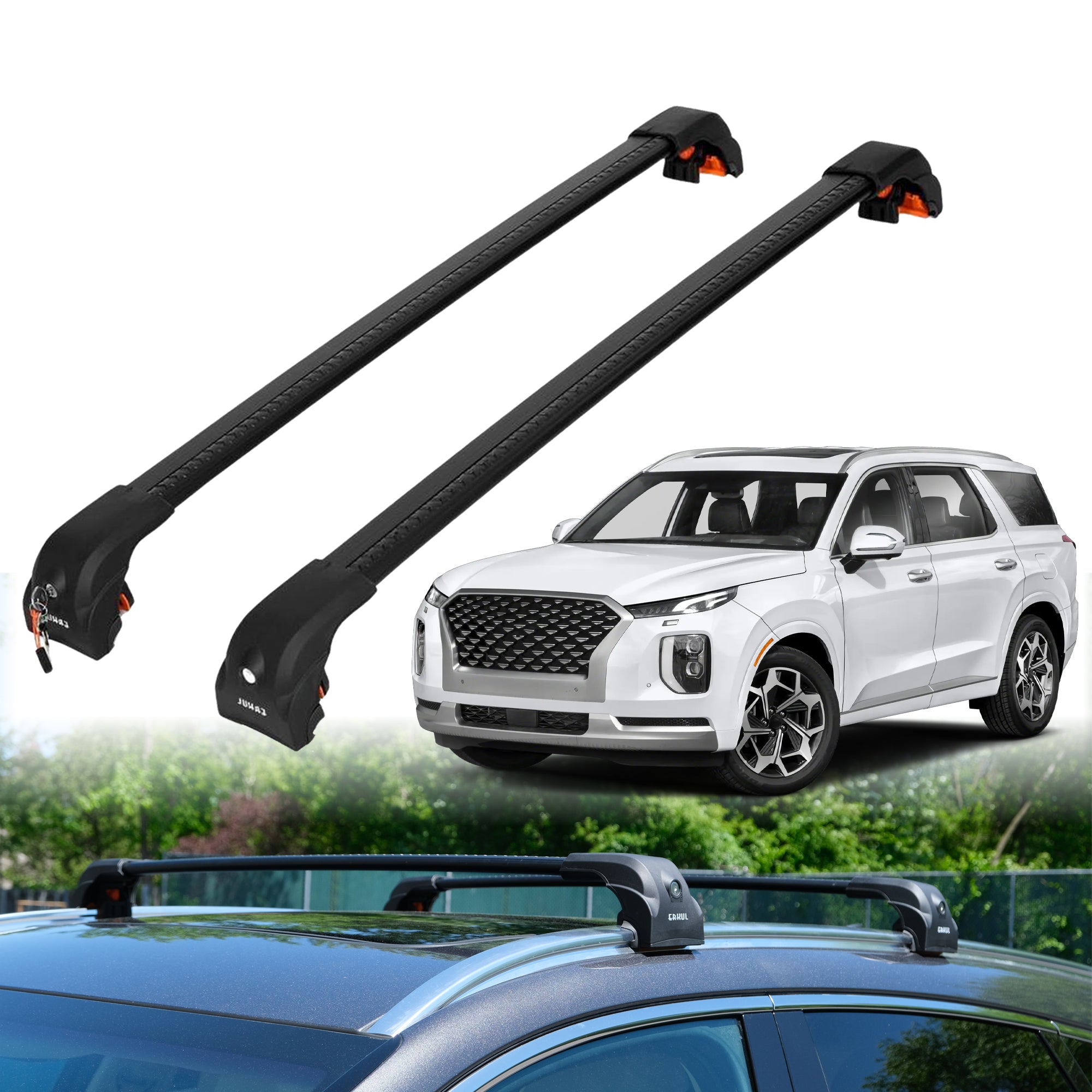 Heavy Duty Roof Rack Crossbars for Hyundai Palisade 2020-2025 w/ Flush Rails