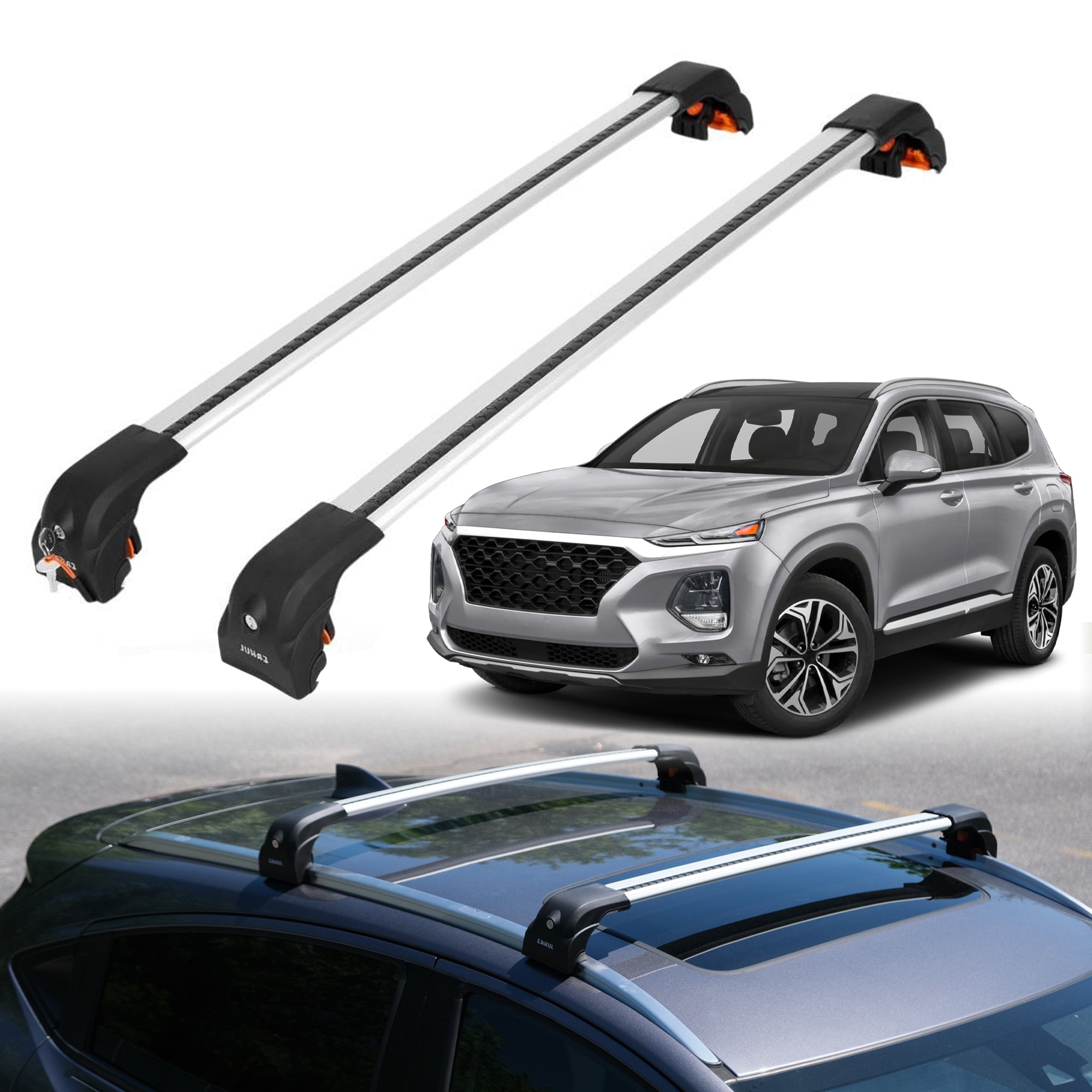 Premium Quality 220 lbs Roof Rack Crossbars for Hyundai Santa Fe 2019-2023