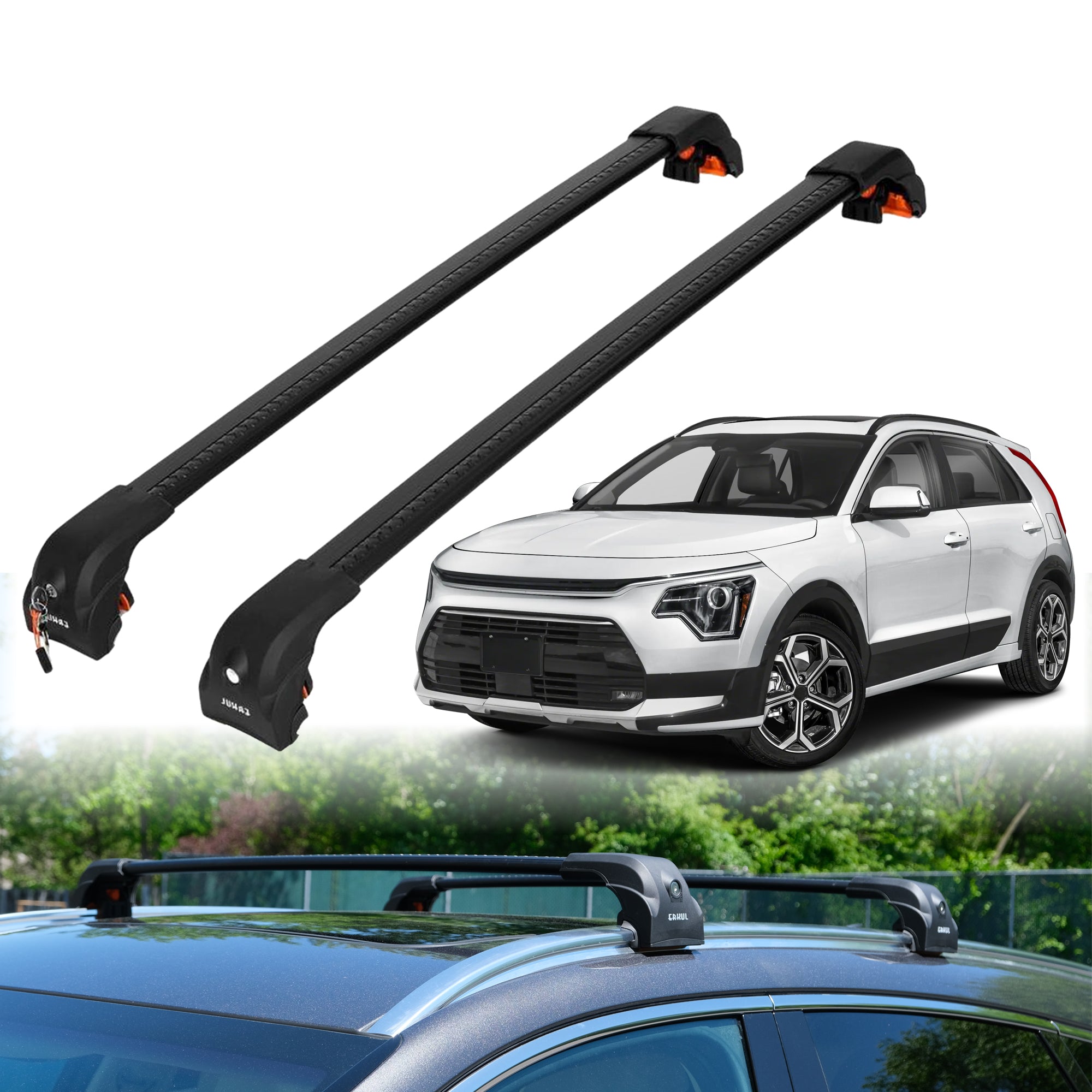 Premium Quality 220 lbs Load Capacity Roof Rack Crossbars for Kia Niro 2023-2025
