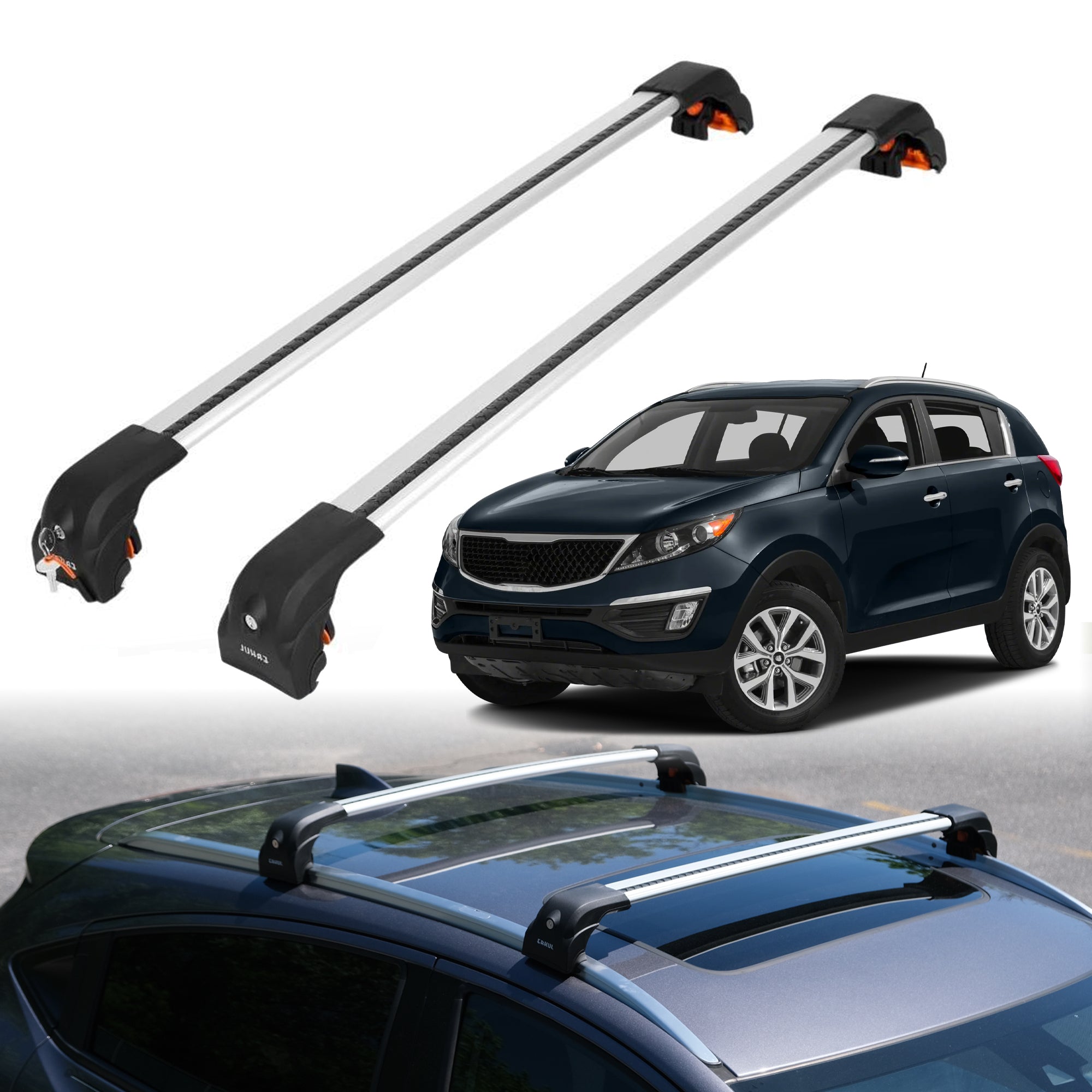 Premium Quality 220 lb Load Rating Roof Rack Crossbars for Kia Sportage 2011-16