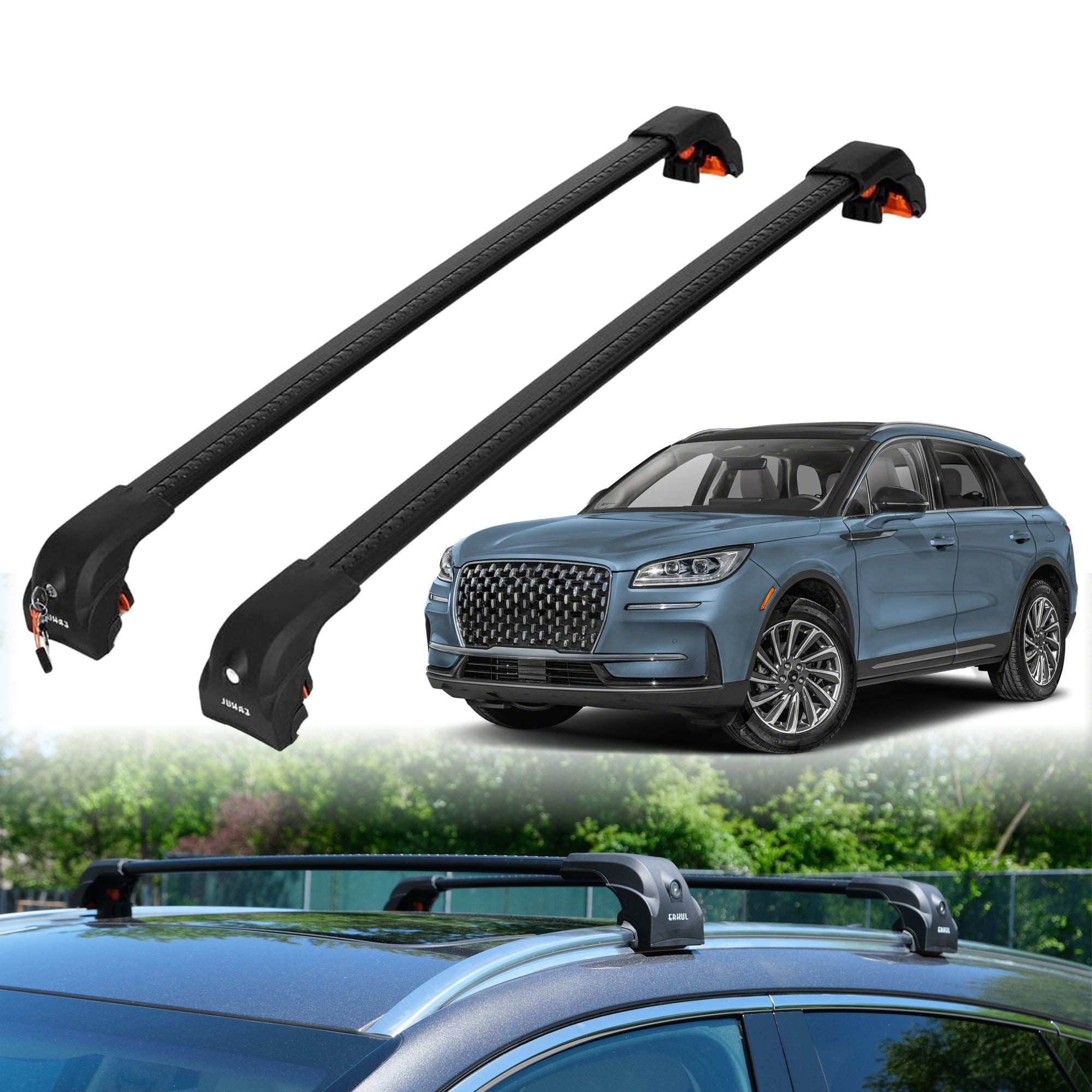 Heavy Duty Roof Rack Crossbars for Lincoln Corsair 2020-2025 w/ Flush Rails