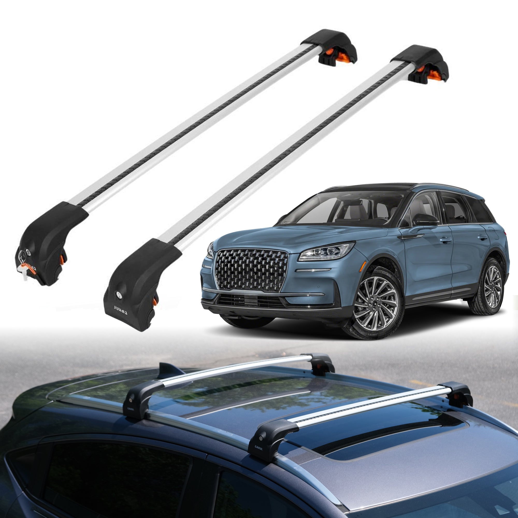 Heavy Duty Roof Rack Crossbars for Lincoln Corsair 2020-2025 w/ Flush Rails