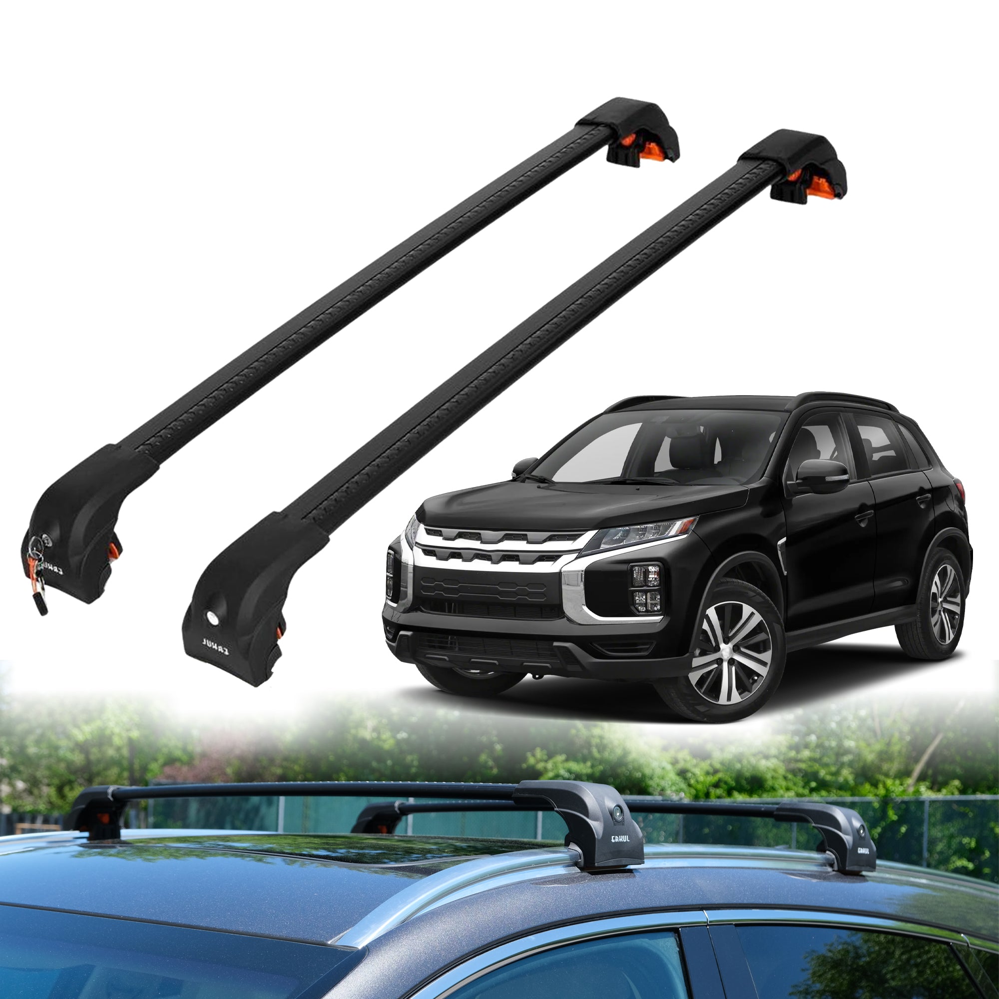 Roof Rack Crossbars for Mitsubishi Outlander Sport 2011-2025 w/ Flush Rails