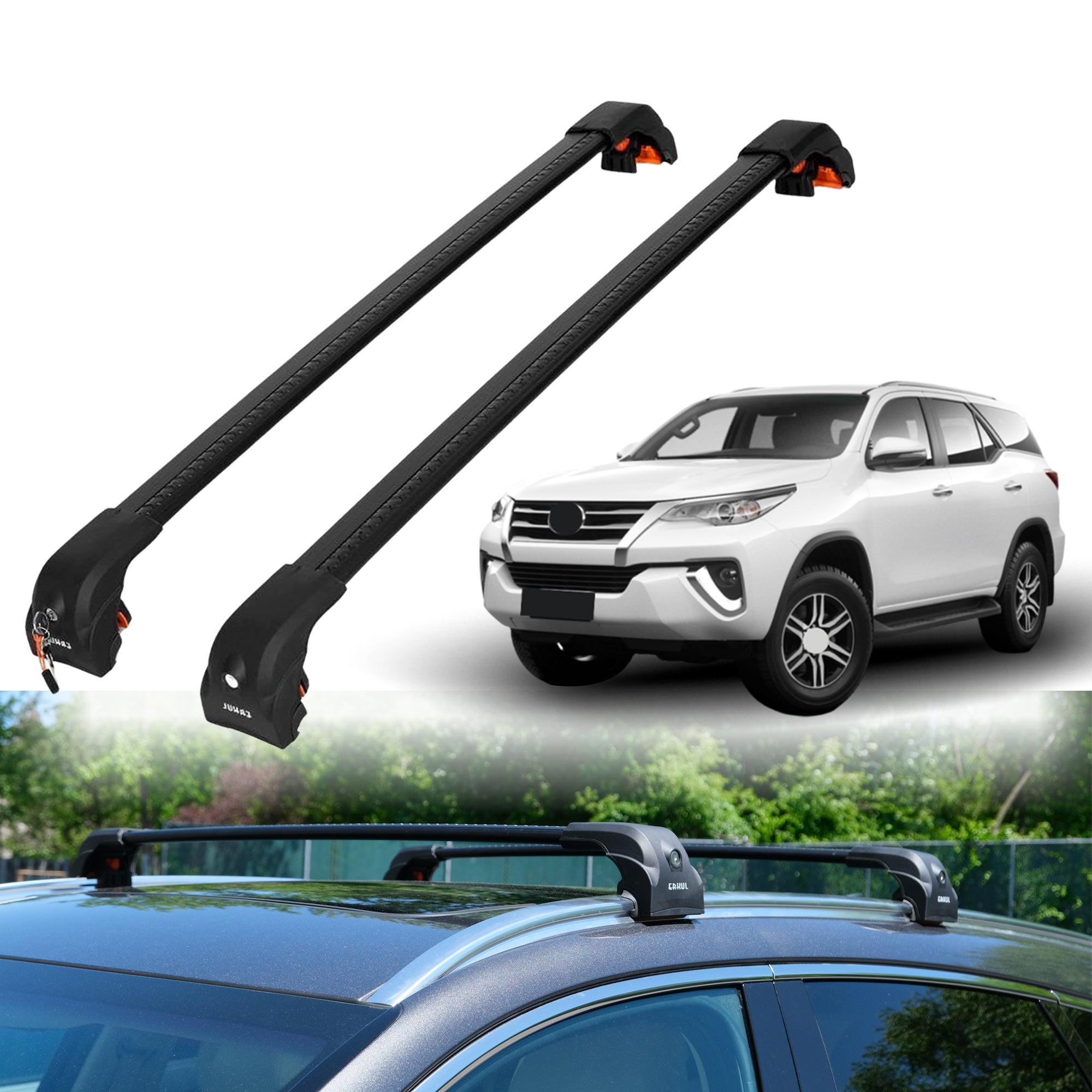 Premium Quality 220 lbs Roof Rack Crossbars for Toyota Fortuner 2015-2023