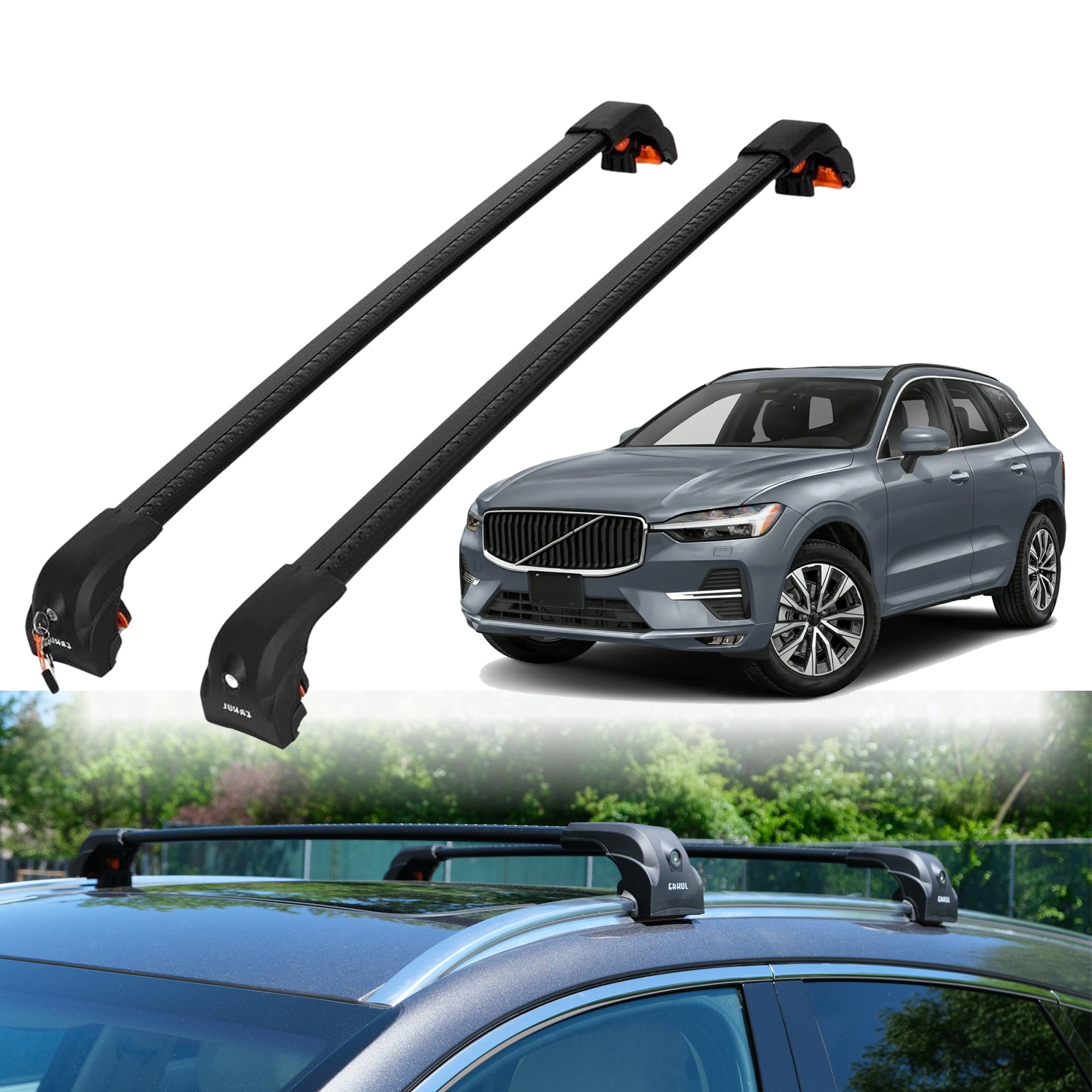 Premium Quality 220 lbs Load Rating Roof Rack Crossbars for Volvo XC60 2018-2025
