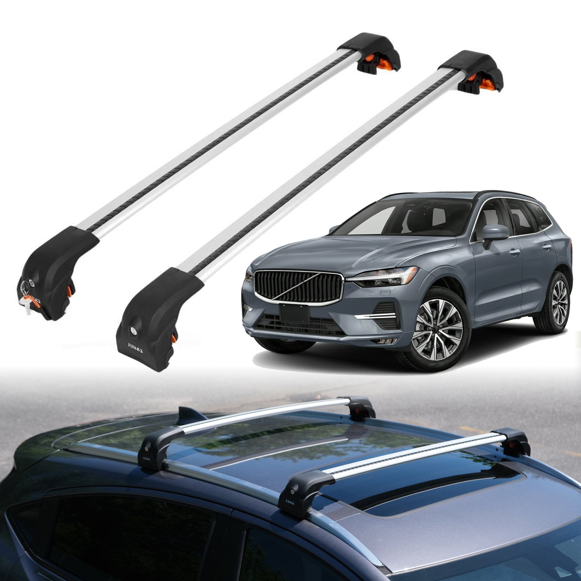 Premium Quality 220 lbs Load Rating Roof Rack Crossbars for Volvo XC60 2018-2025