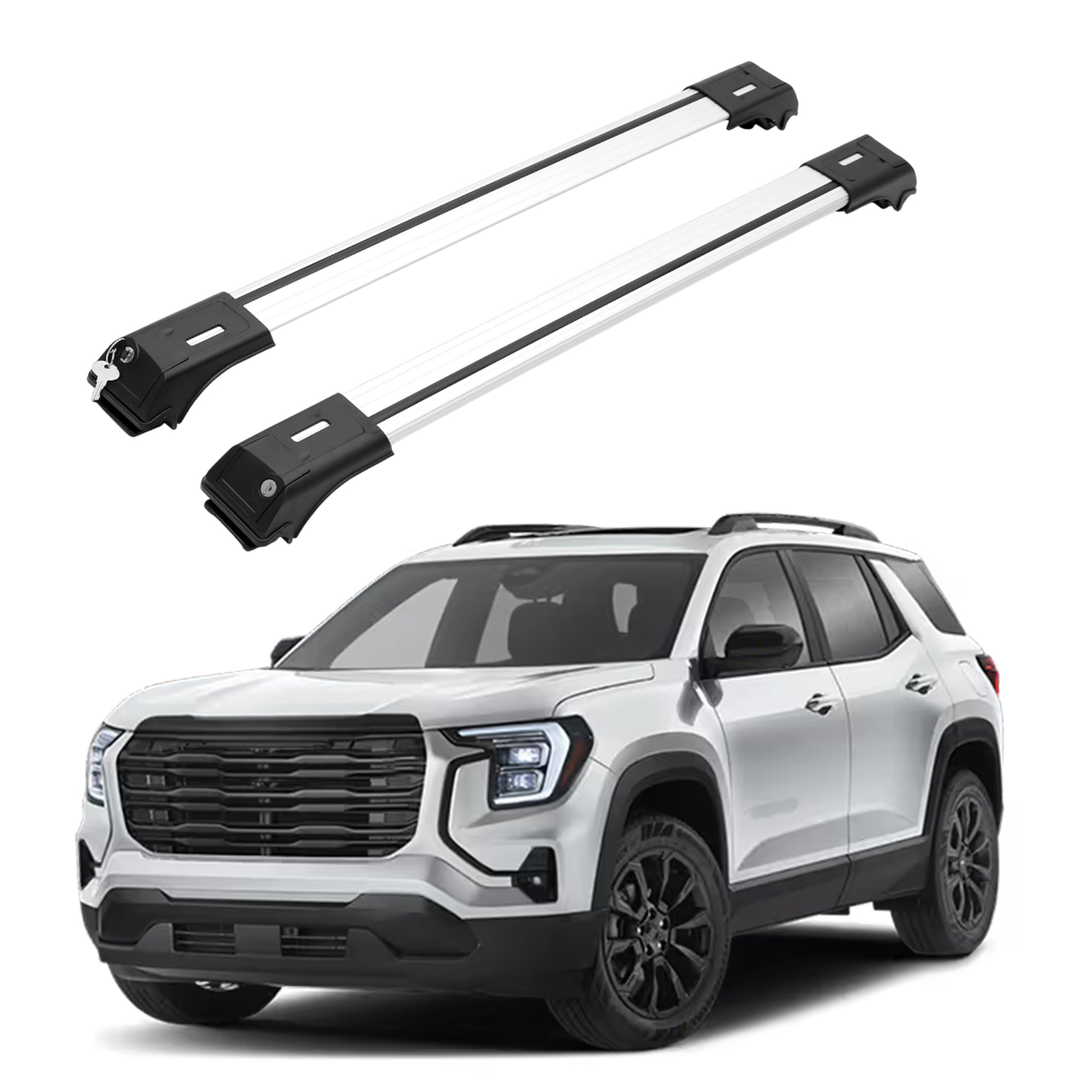 ERKUL Roof Rack Cross Bars for GMC Terrain 2025-2026 for Raised Rails - Silver