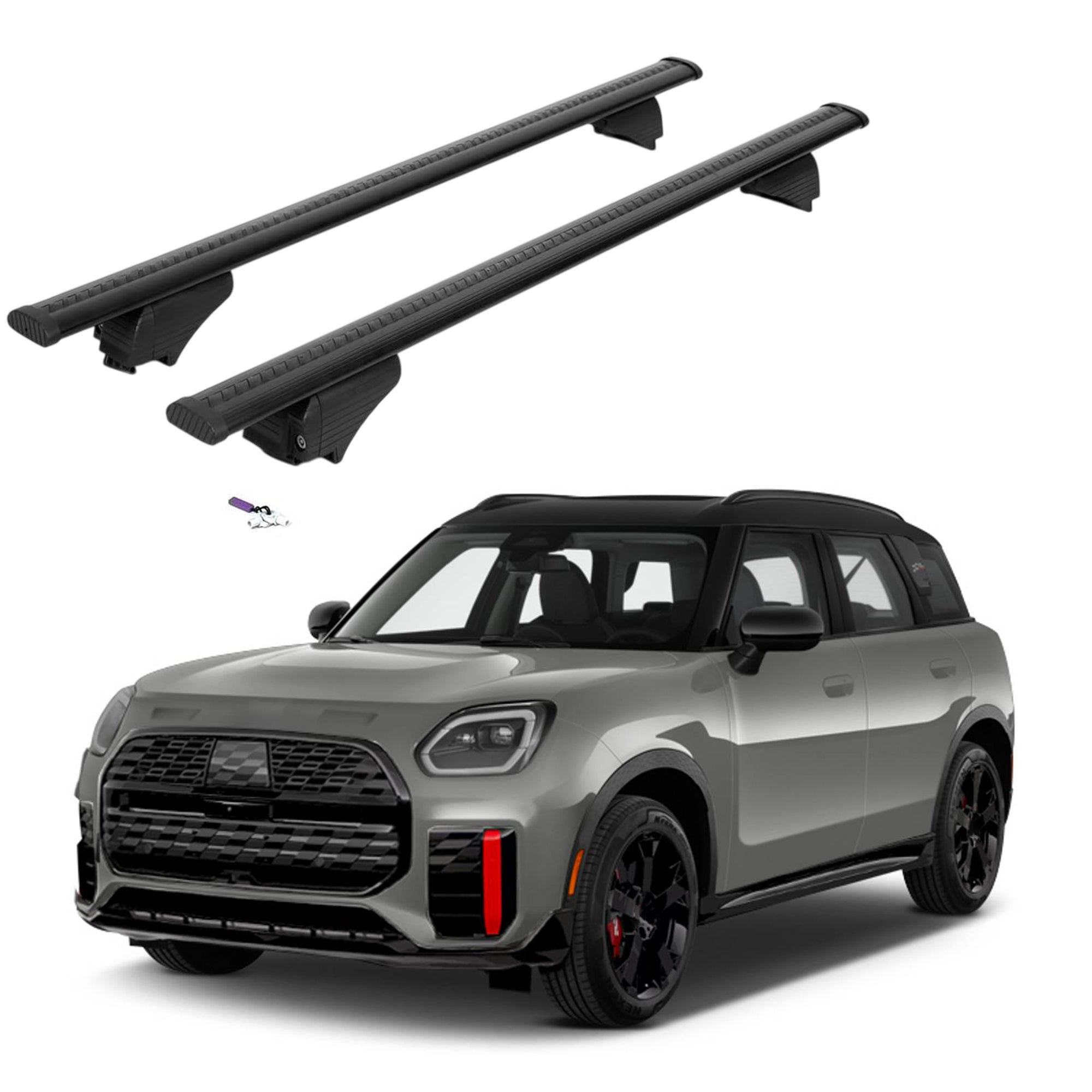 ERKUL Roof Rack Cross Bars for Mini Cooper Countryman 2025-2026 with Flush Rails - Black