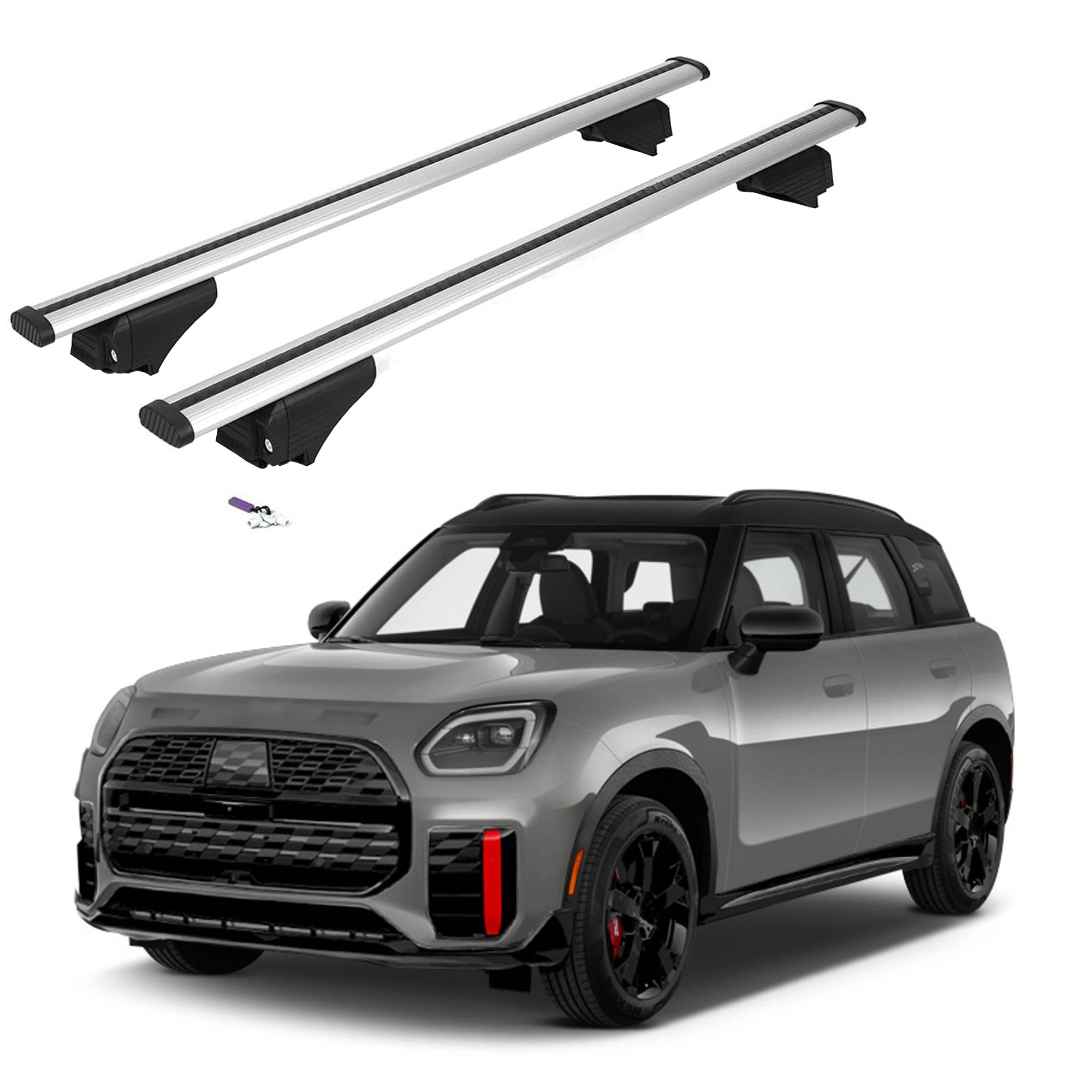 ERKUL Roof Rack Cross Bars for Mini Cooper Countryman 2025-2026 with Flush Rails - Silver