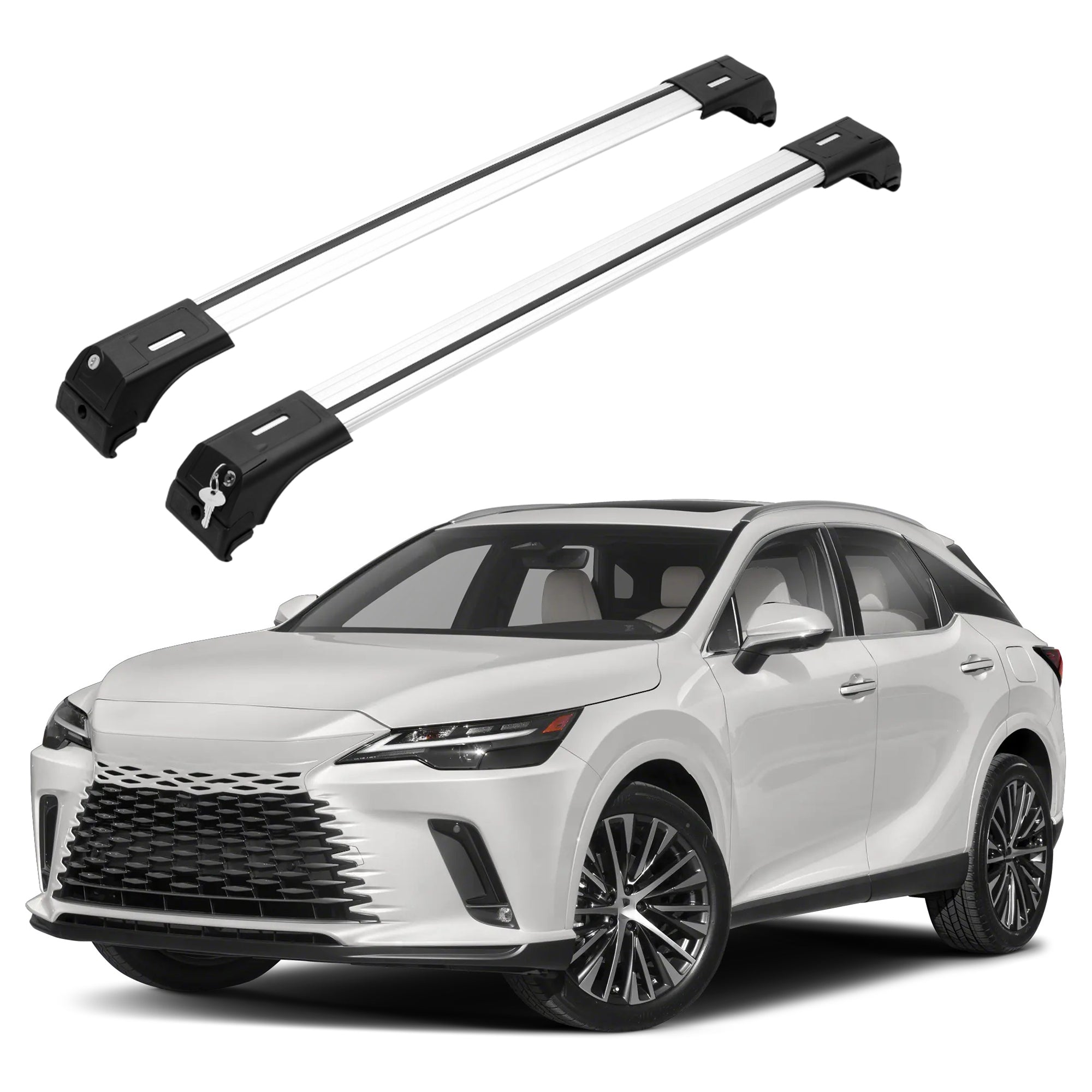 ERKUL Roof Rack Cross Bars for Lexus RX 2023-2026 with Flush Rails - Silver