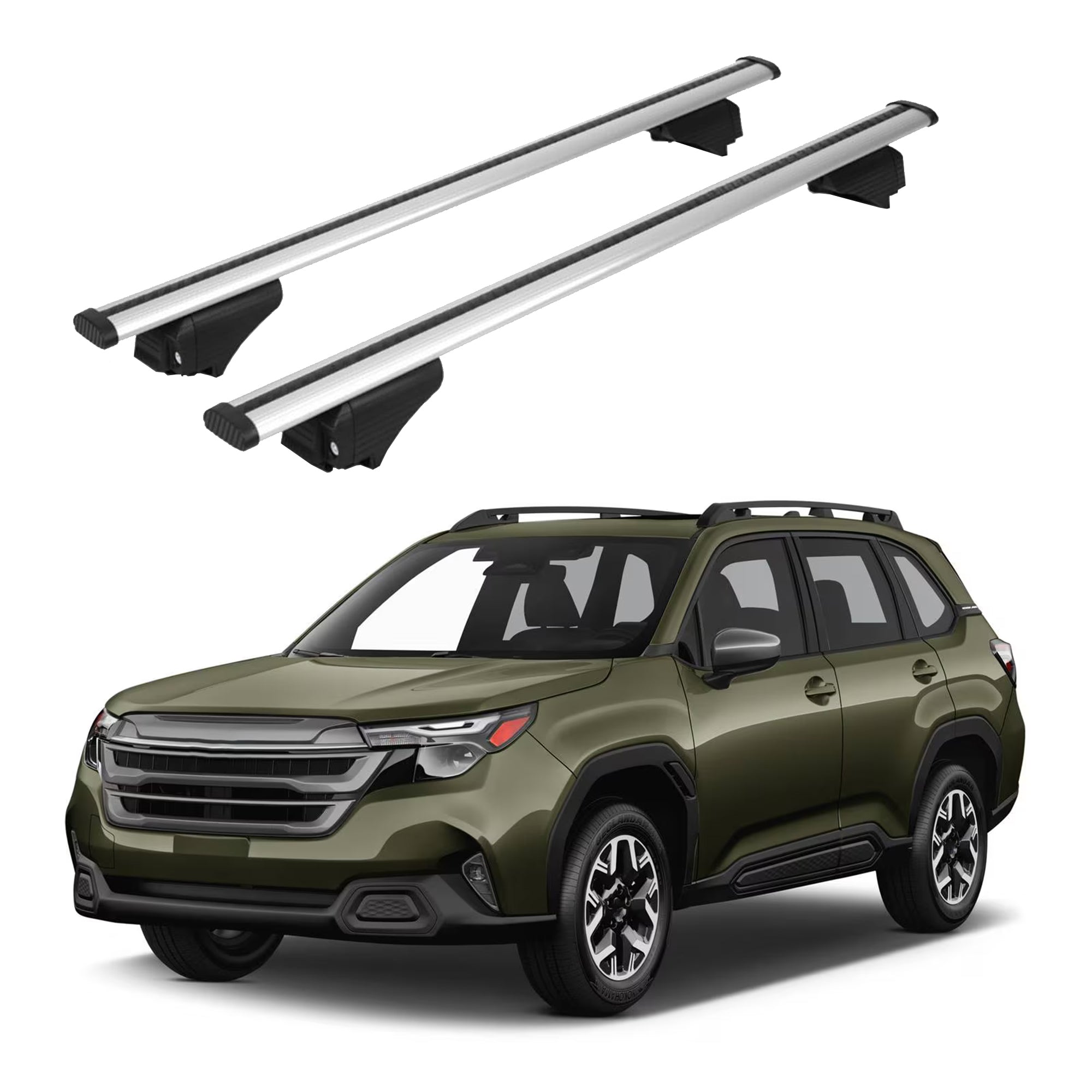 ERKUL Roof Rack Cross Bars for Subaru Forester 2025-2026 for Raised Rails - Silver