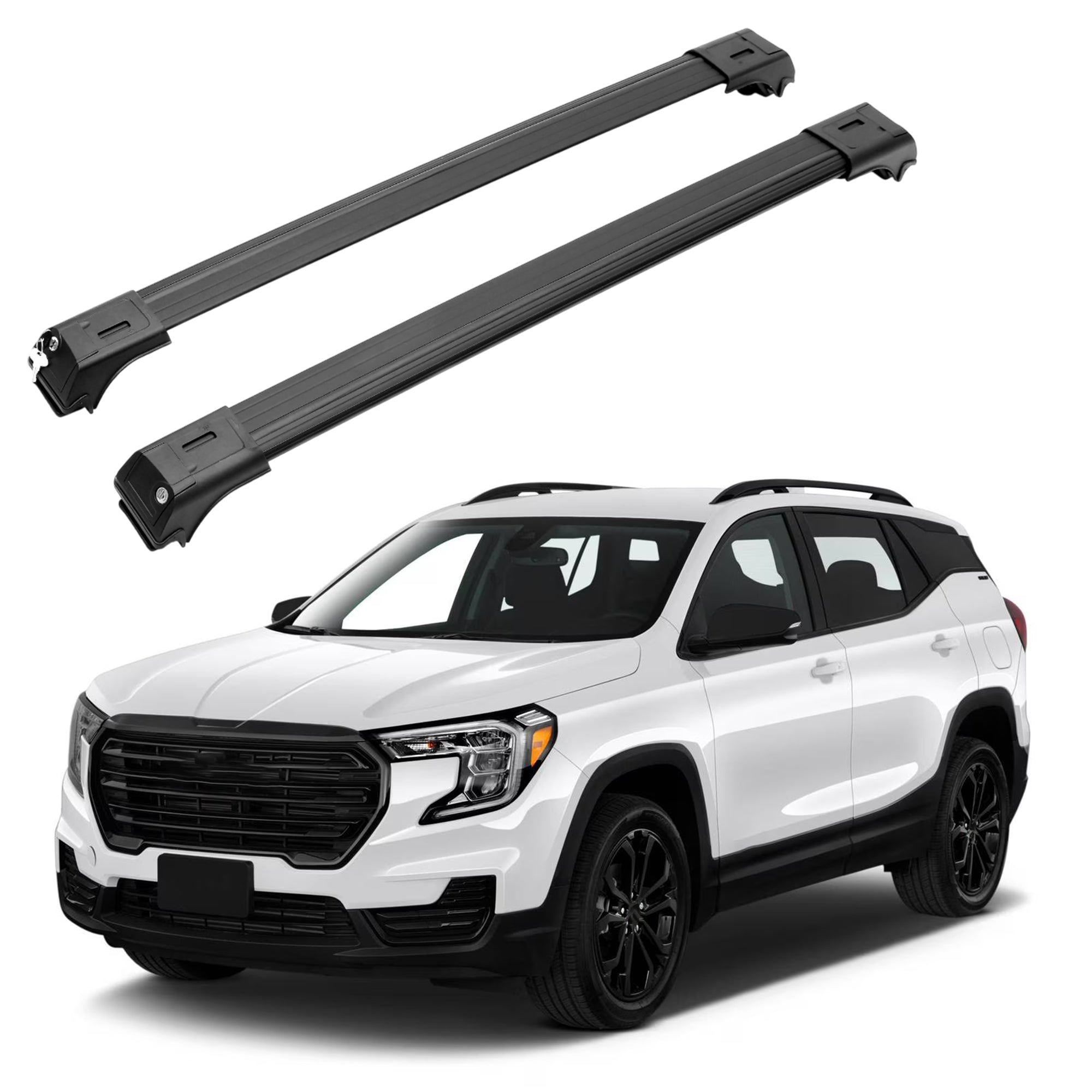 ERKUL Roof Rack Cross Bars for GMC Terrain 2018-2024 for Raised Rails - Black