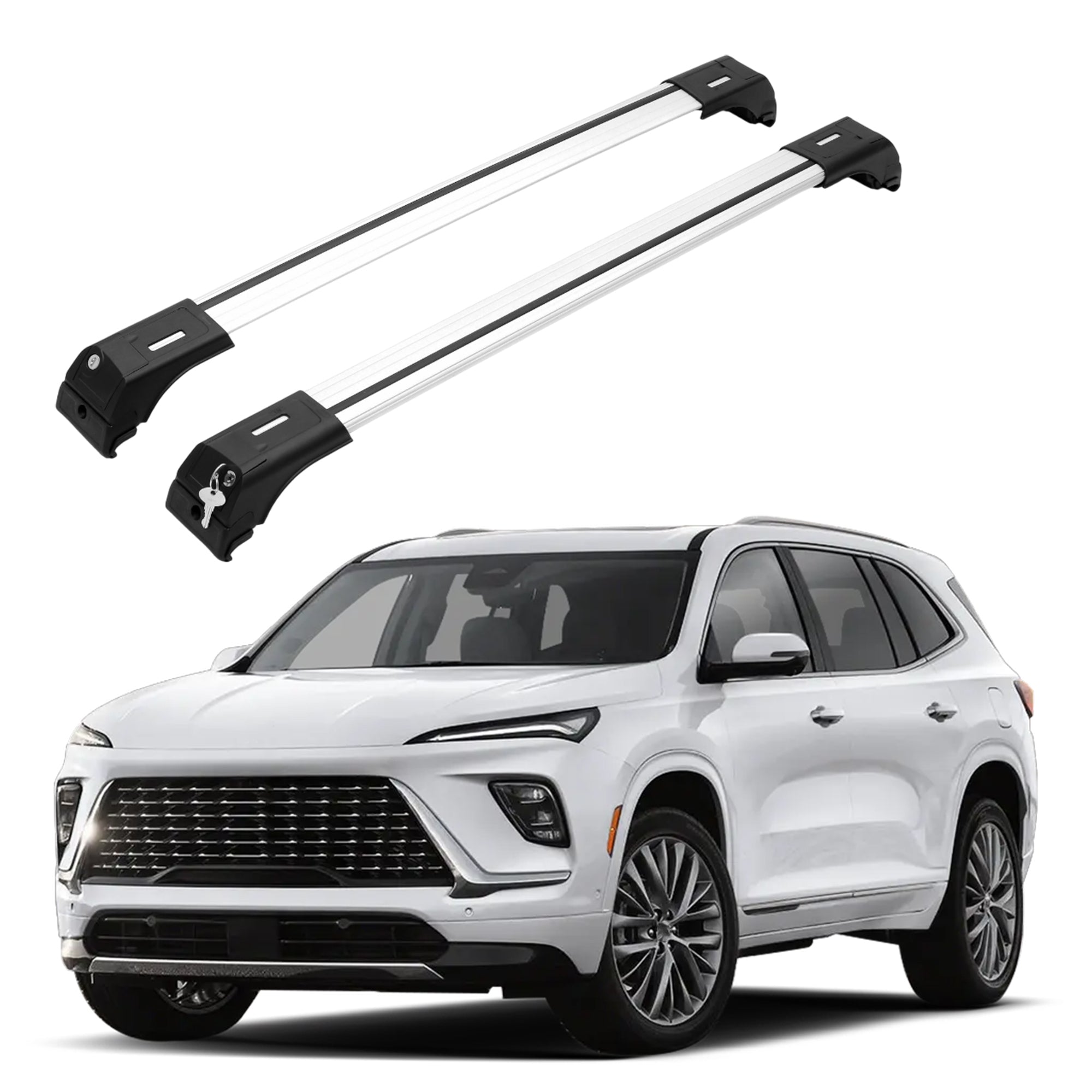 ERKUL Roof Rack Cross Bars for Buick Enclave 2025-2026 - Flush Rails - Silver