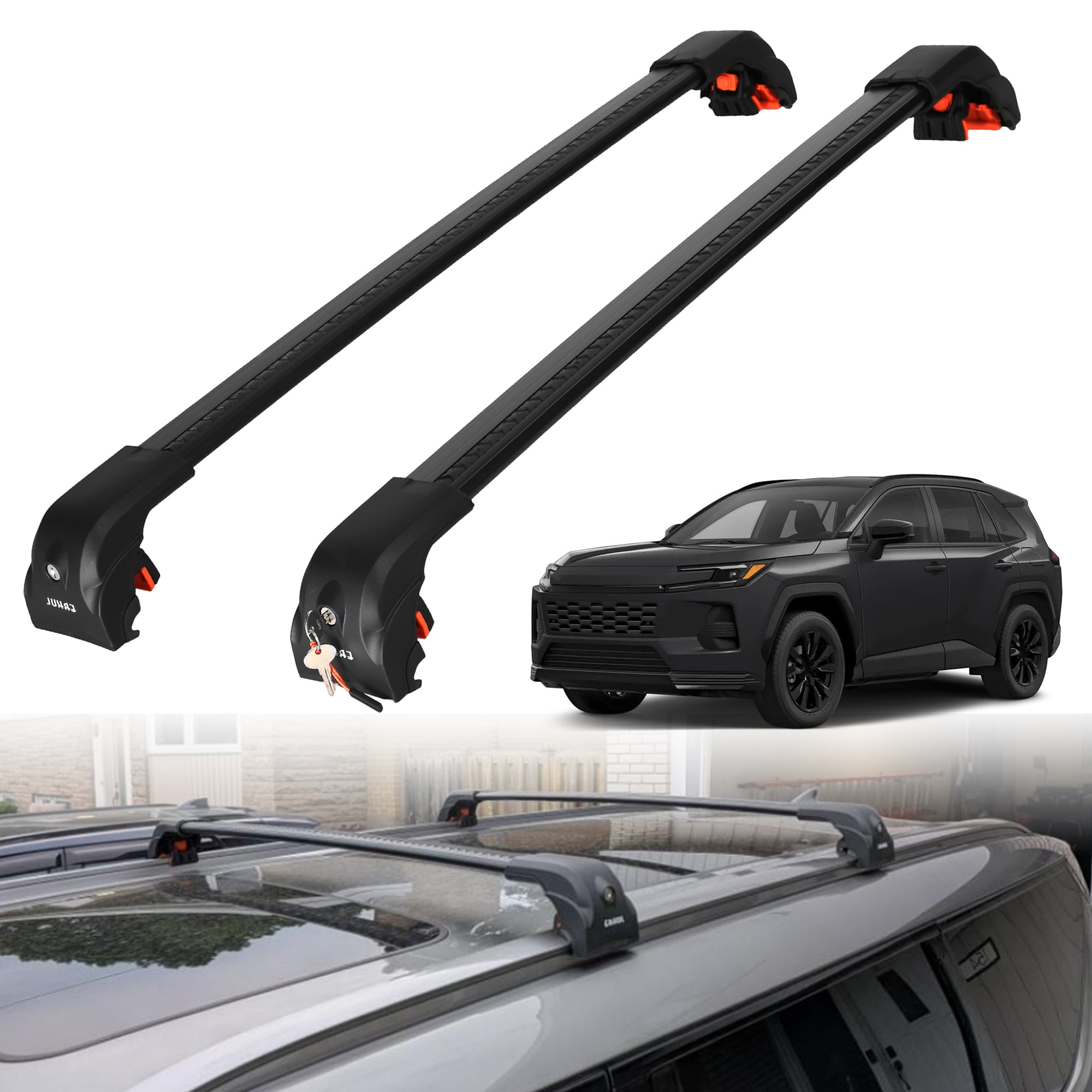 220 lbs Roof Rack Crossbars for Toyota RAV4 2026-2027 - Black