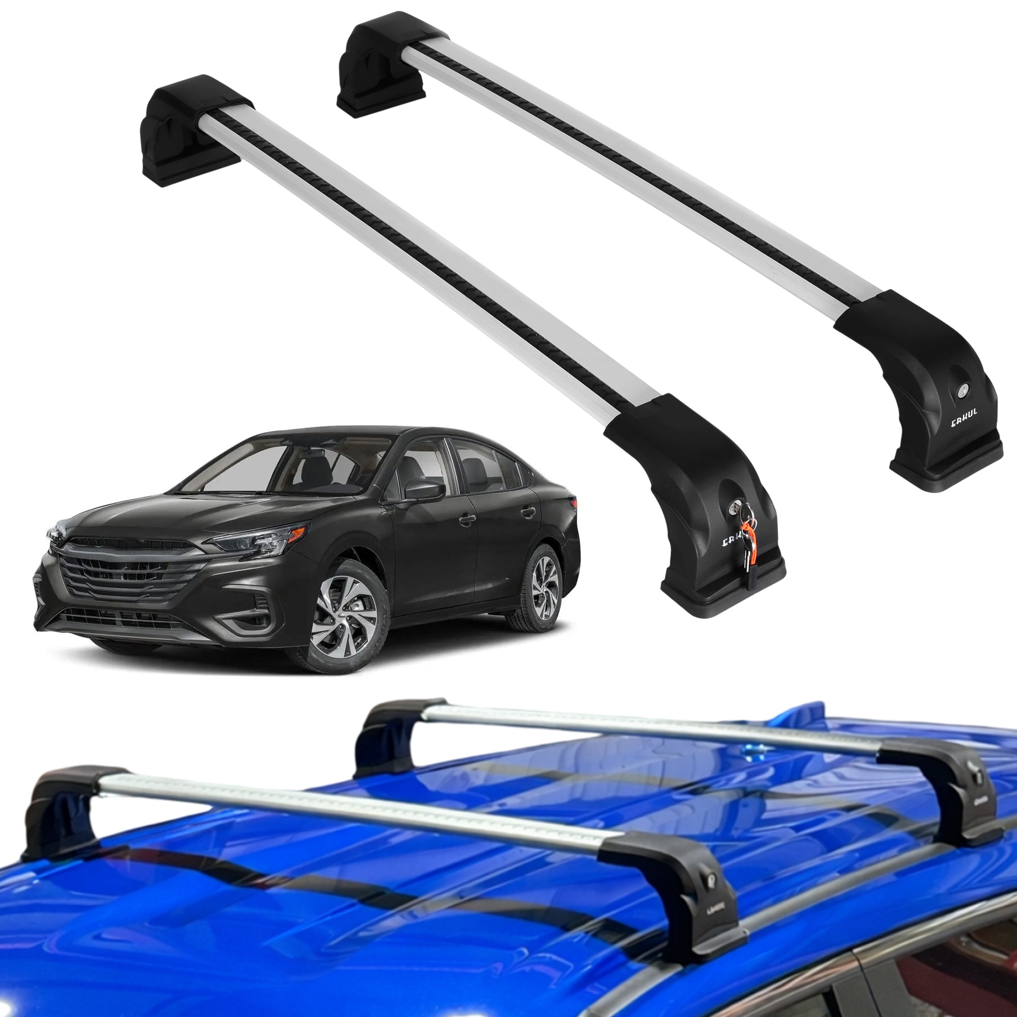 220 lbs Roof Rack Crossbars for Subaru Legacy 2020-2025 - Silver
