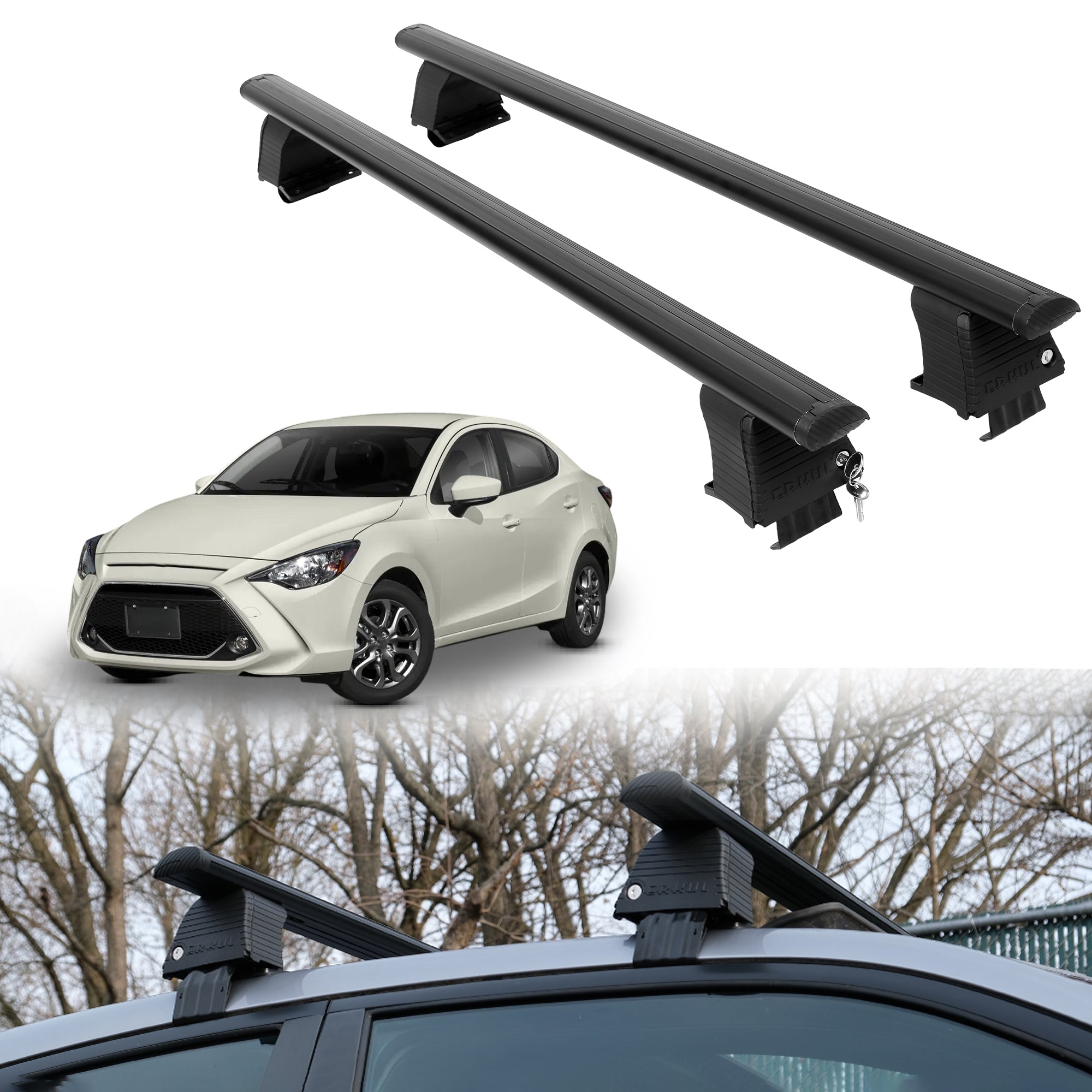 ERKUL Roof Rack Crossbars For TOYOTA YARIS SEDAN 2019-2020