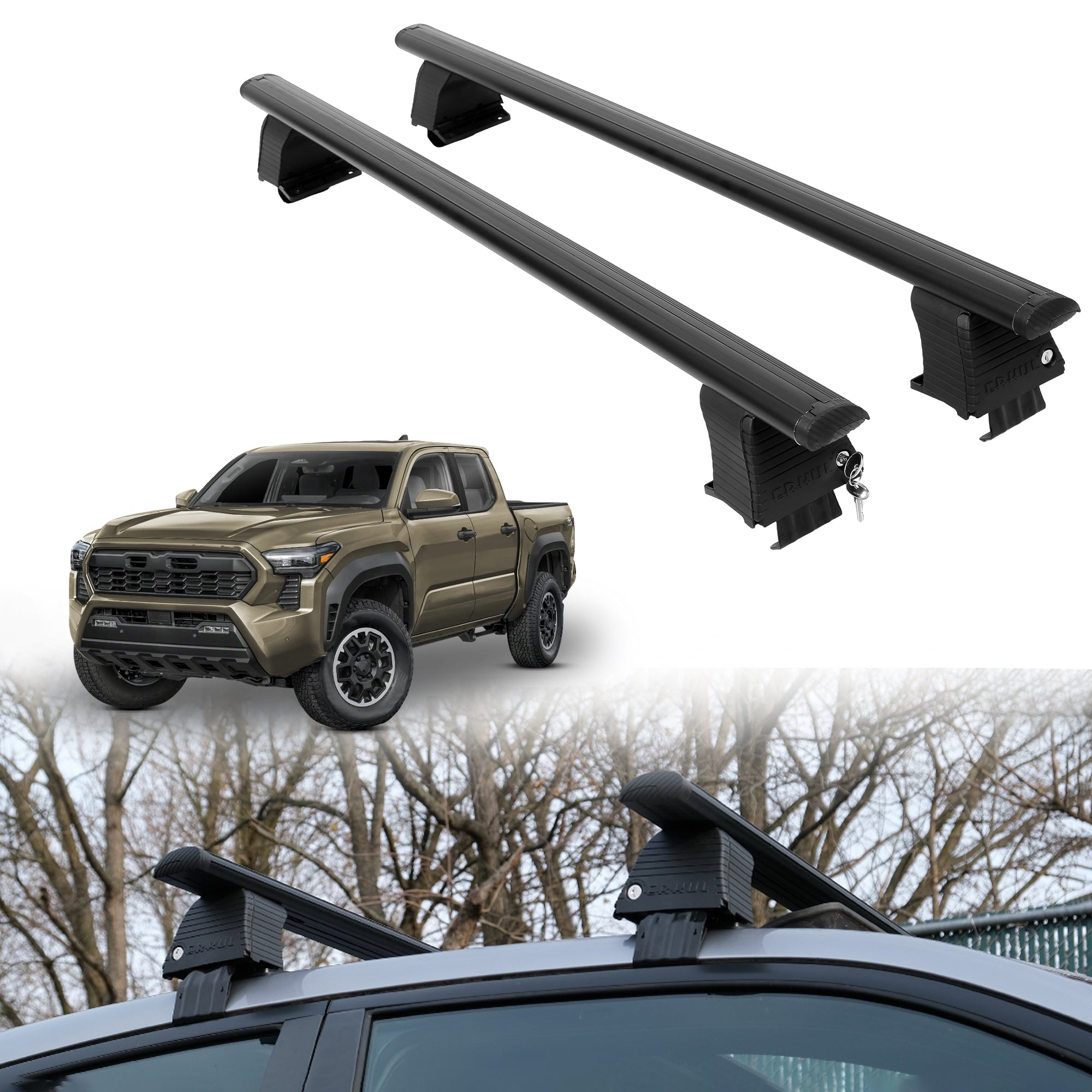 ERKUL Roof Rack Crossbars For TOYOTA TACOMA 2024-2026