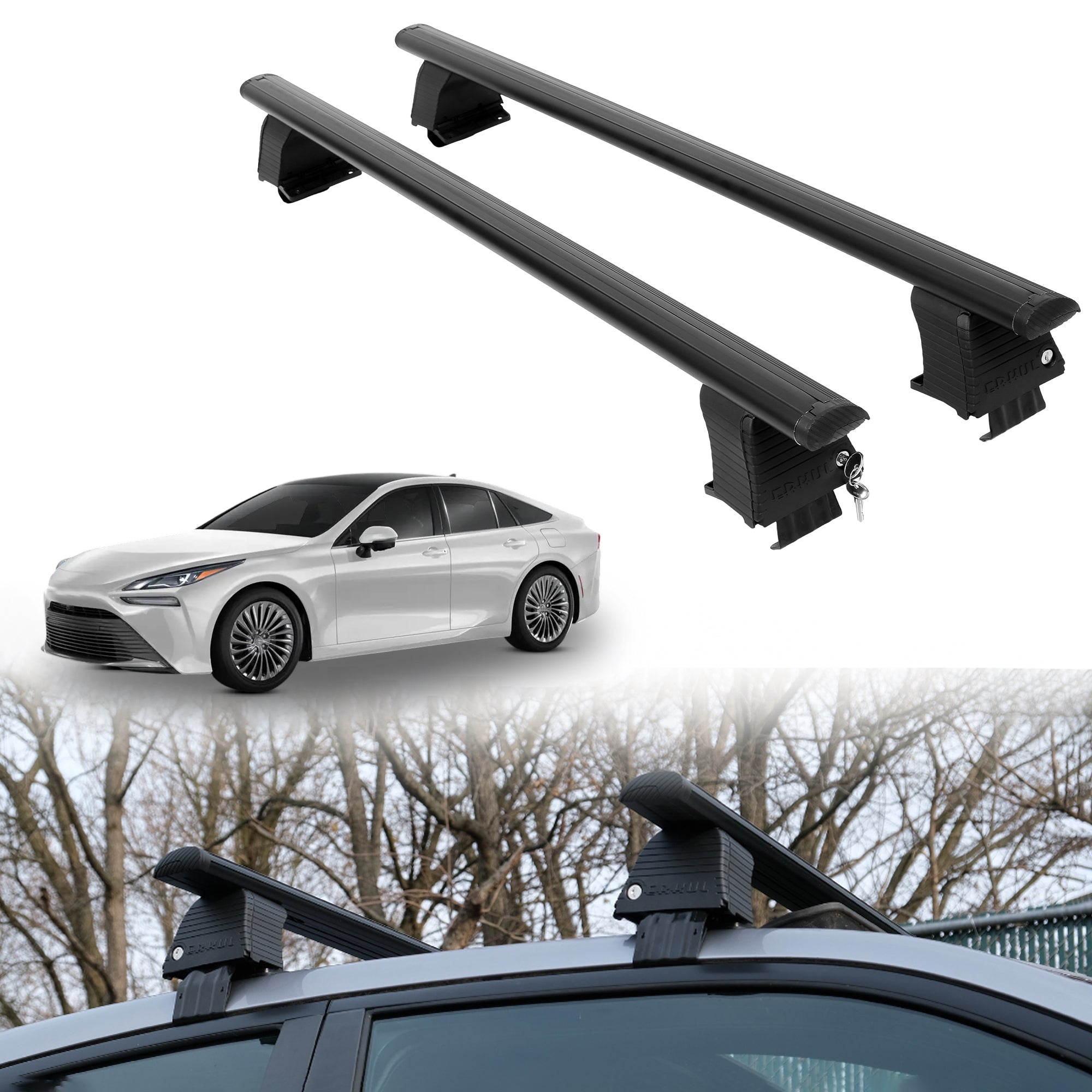 ERKUL Roof Rack Crossbars For TOYOTA MIRAI 2021-2026