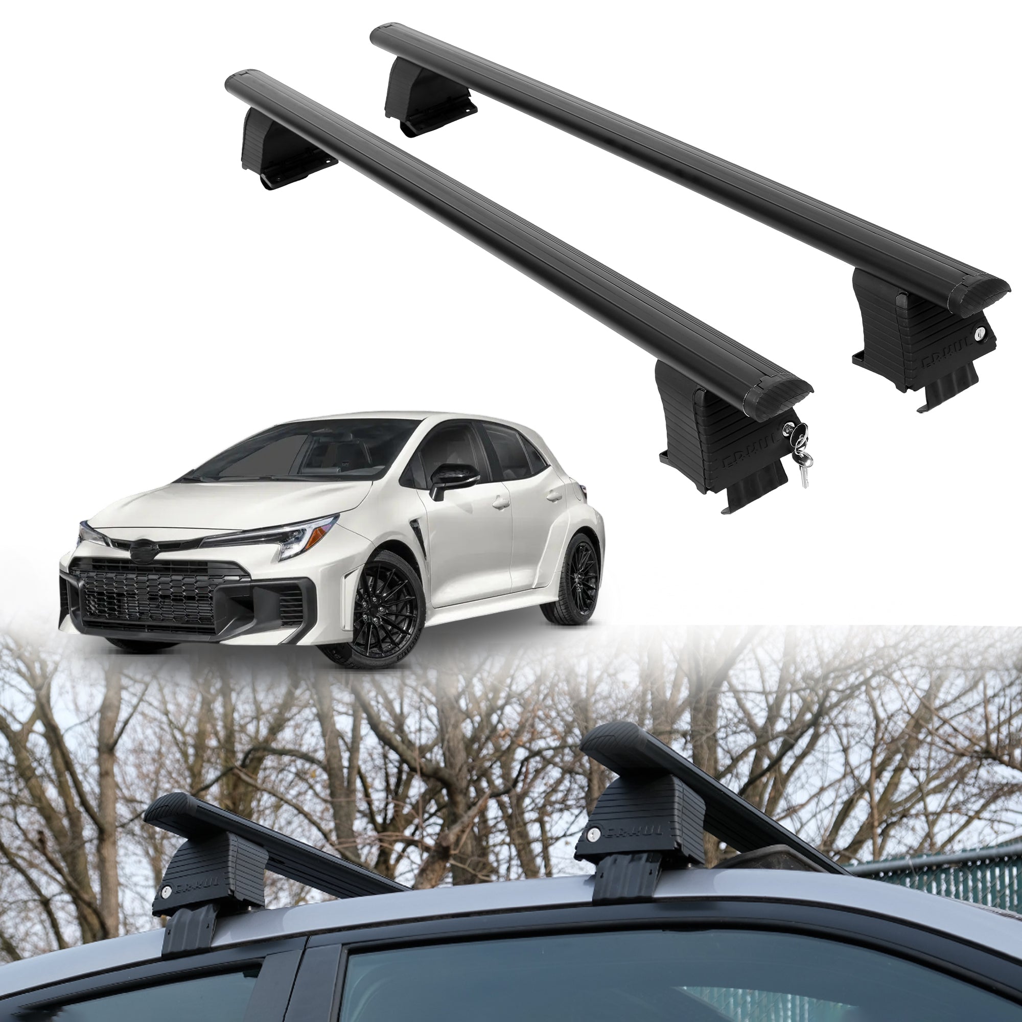 Roof Rack Crossbars for Toyota GR Corolla 2023-2026 - Black