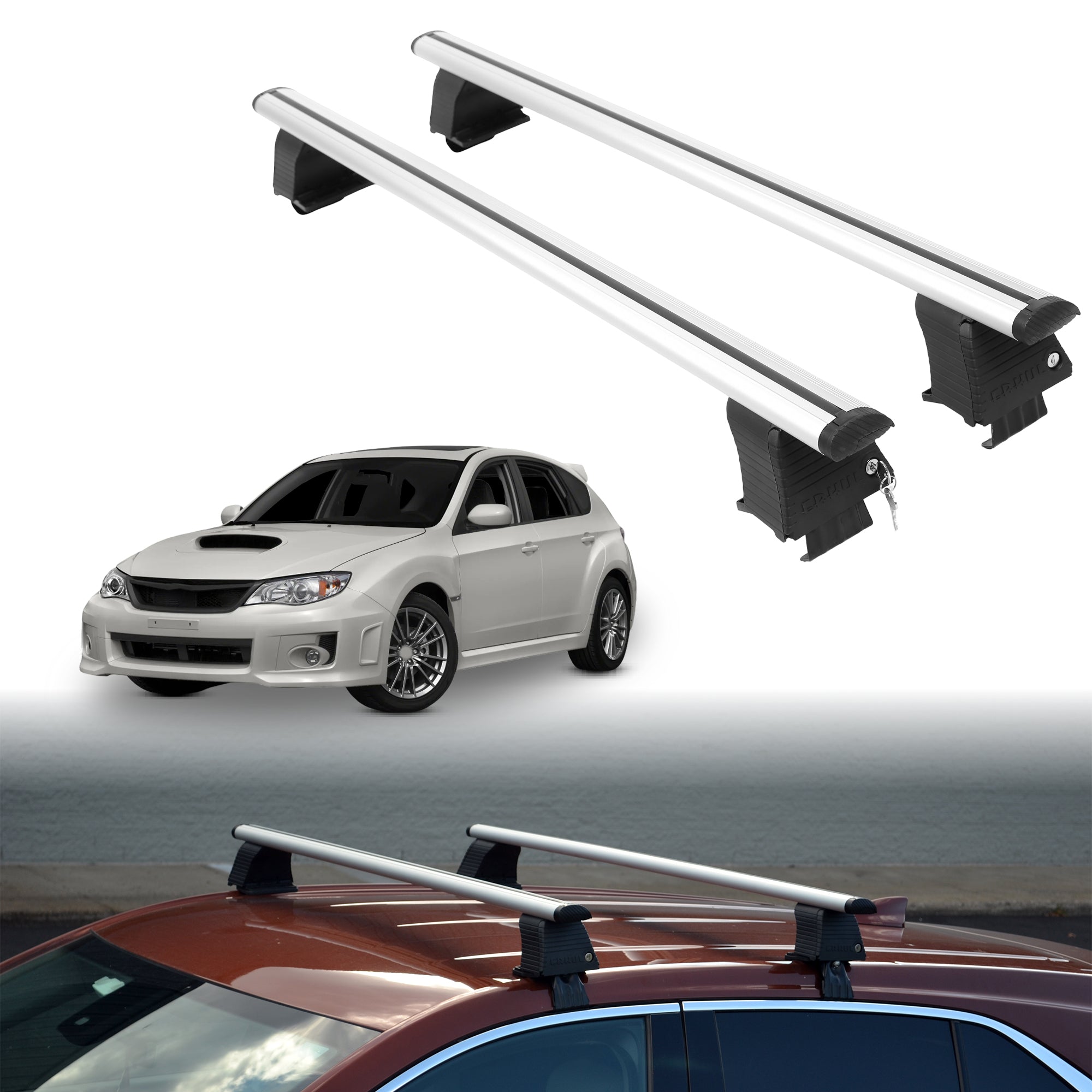 Roof Rack Crossbars for Subaru Impreza WRX 2013-2014 - Silver