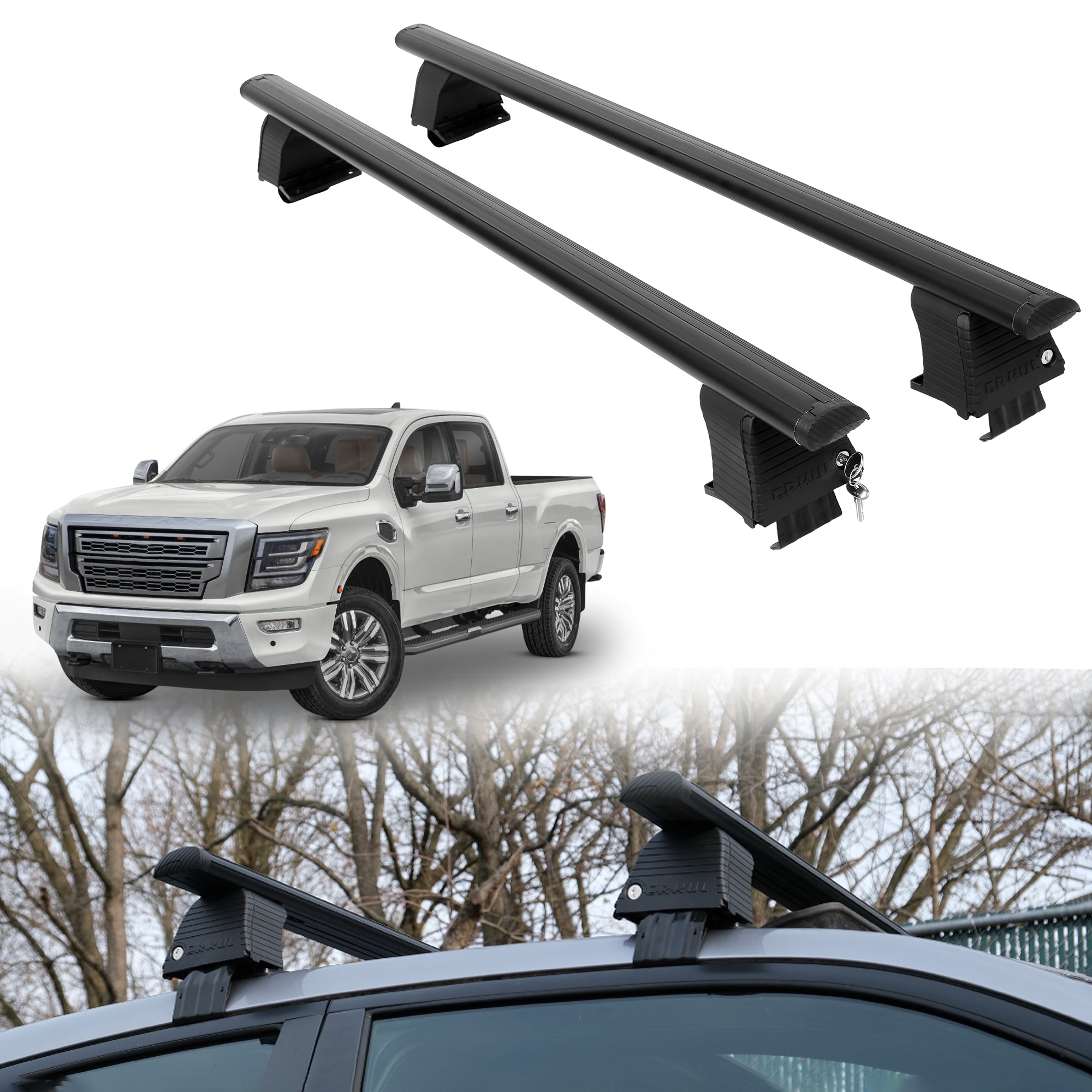 ERKUL Roof Rack Crossbars For NISSAN TITAN XD 2016-2024